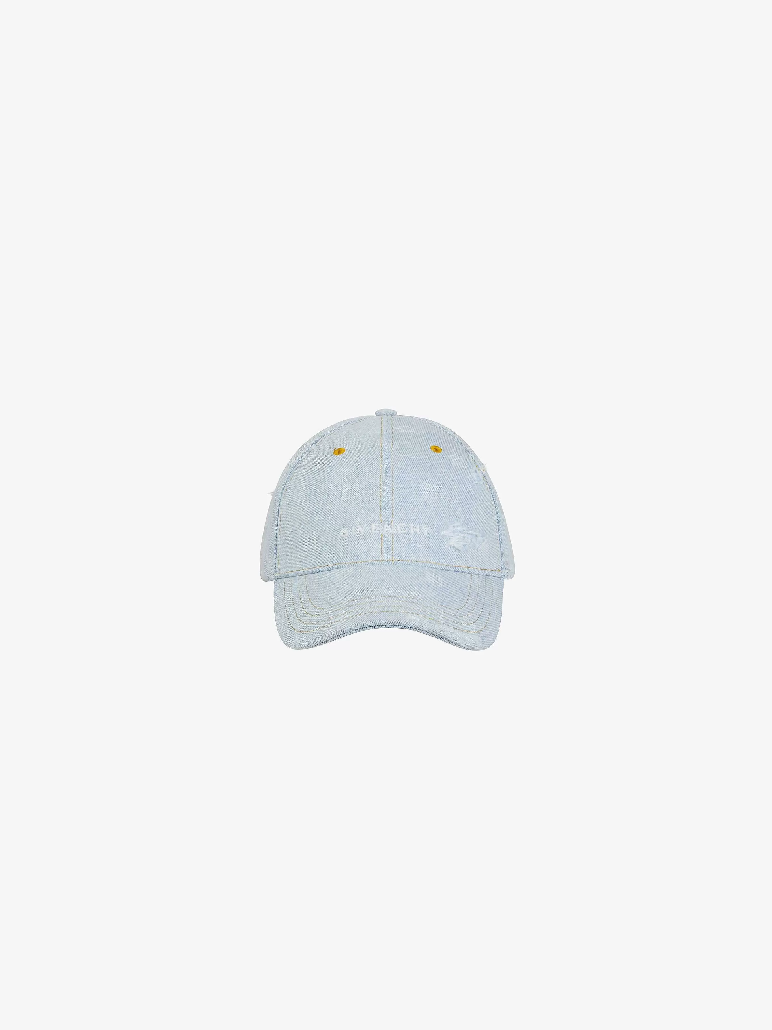 Givenchy Autres Accessoires>Casquette En Denim Delave 4G Nuage Bleu