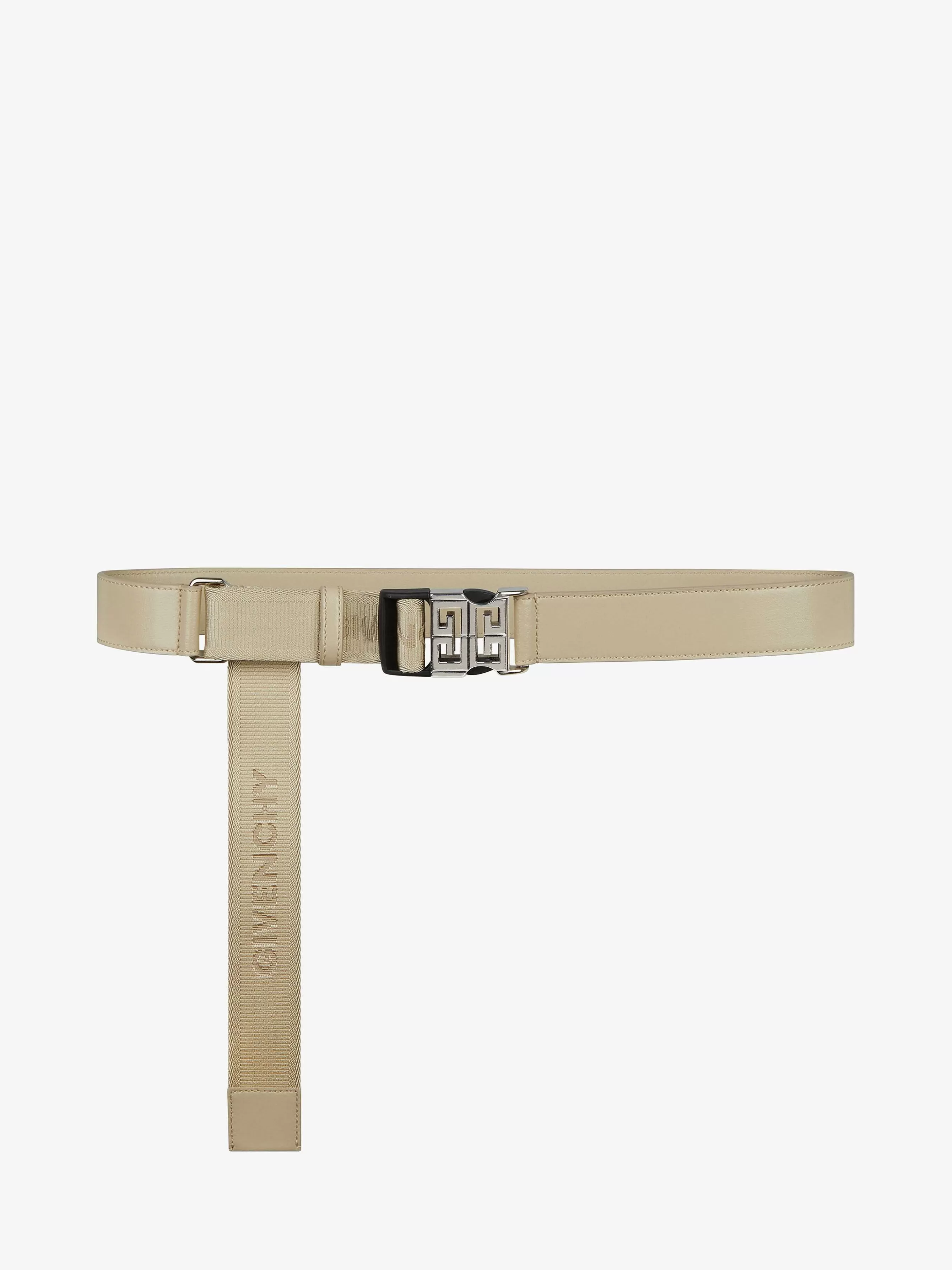 Givenchy Ceintures>Ceinture 4G En Cuir Et Toile Beige Naturel