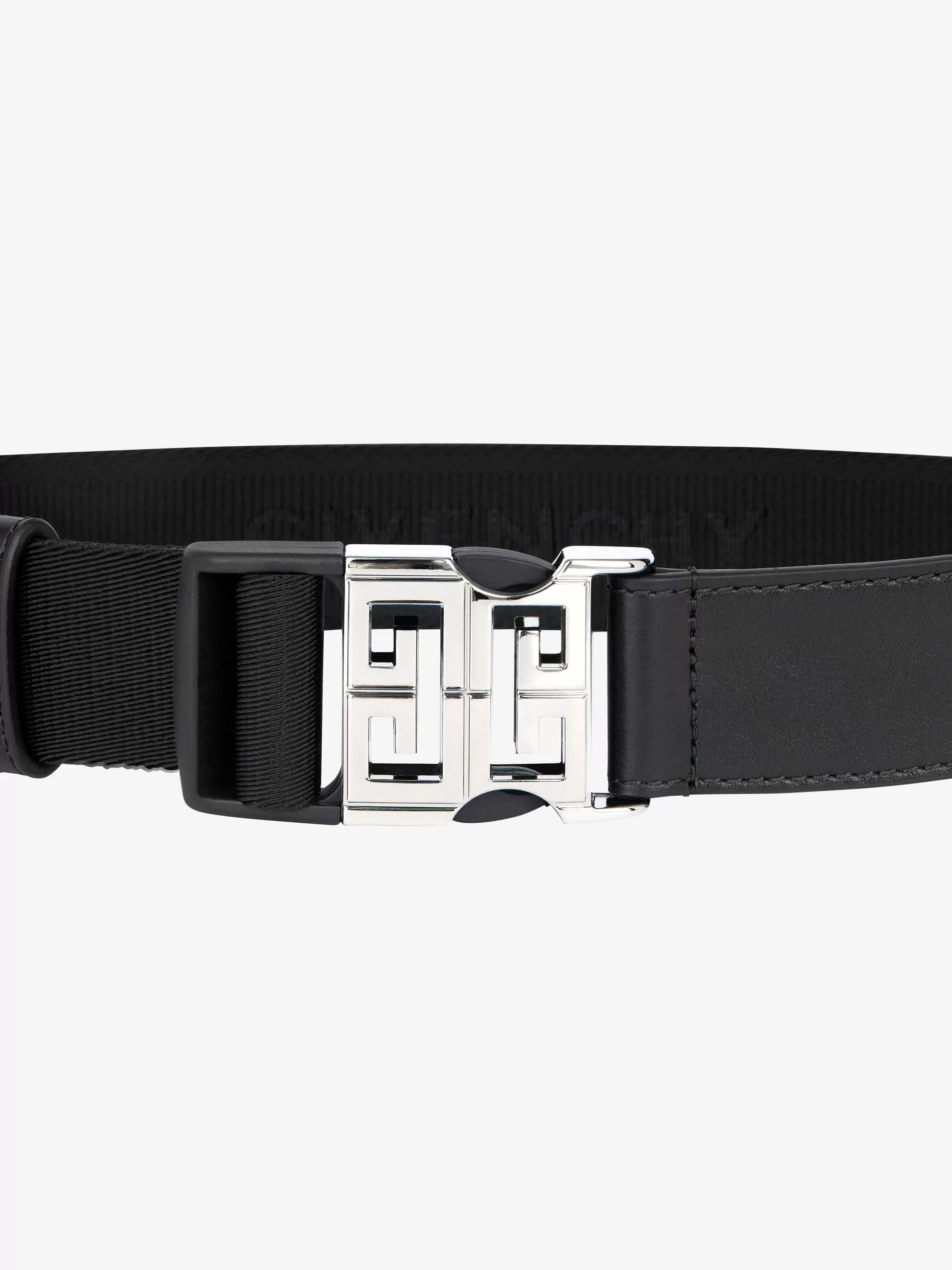 Givenchy Ceintures>Ceinture A Boucle 4G Release En Cuir Et Sangle Noir