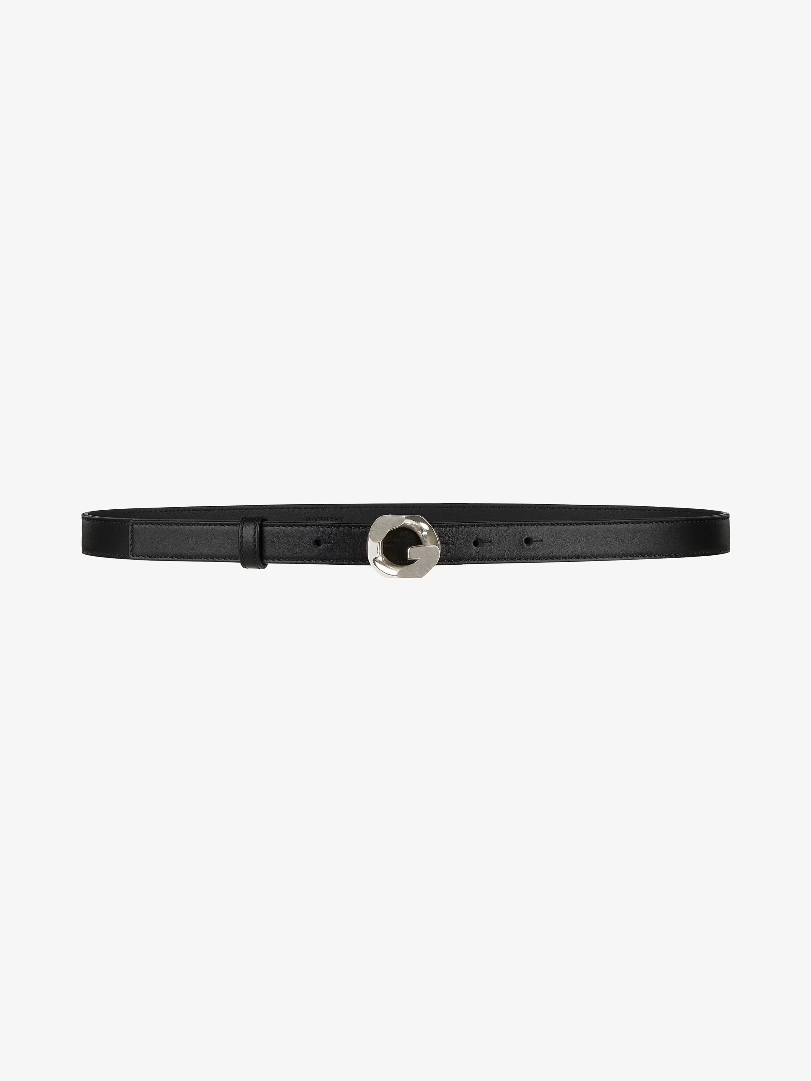 Givenchy Ceintures>Ceinture En Cuir Avec Boucle Chaine G Noir