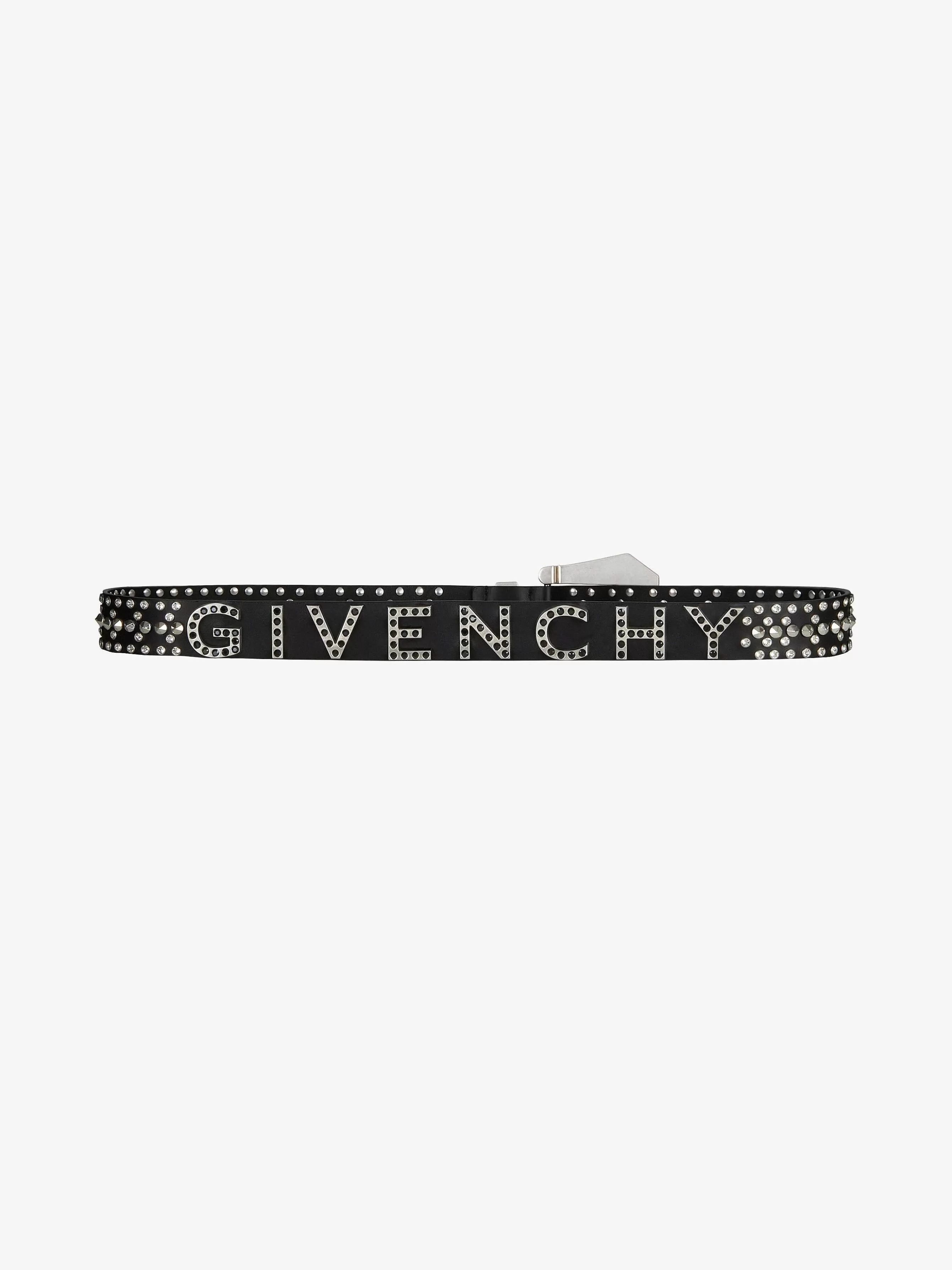 Givenchy Ceintures>Ceinture En Cuir Avec Clous Et Cristaux Noir