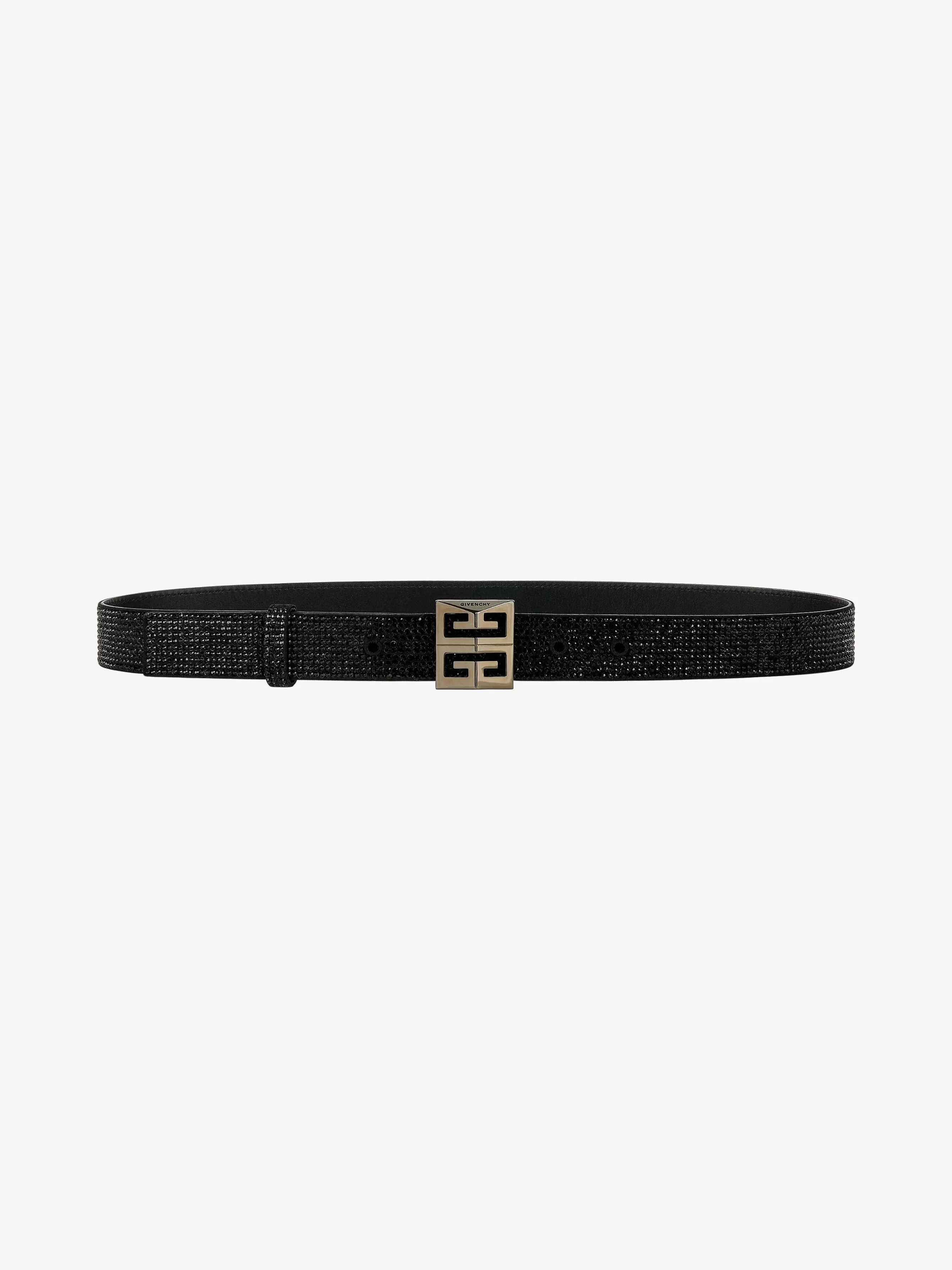 Givenchy Ceintures>Ceinture Reversible 4G En Strass Et Cuir Noir