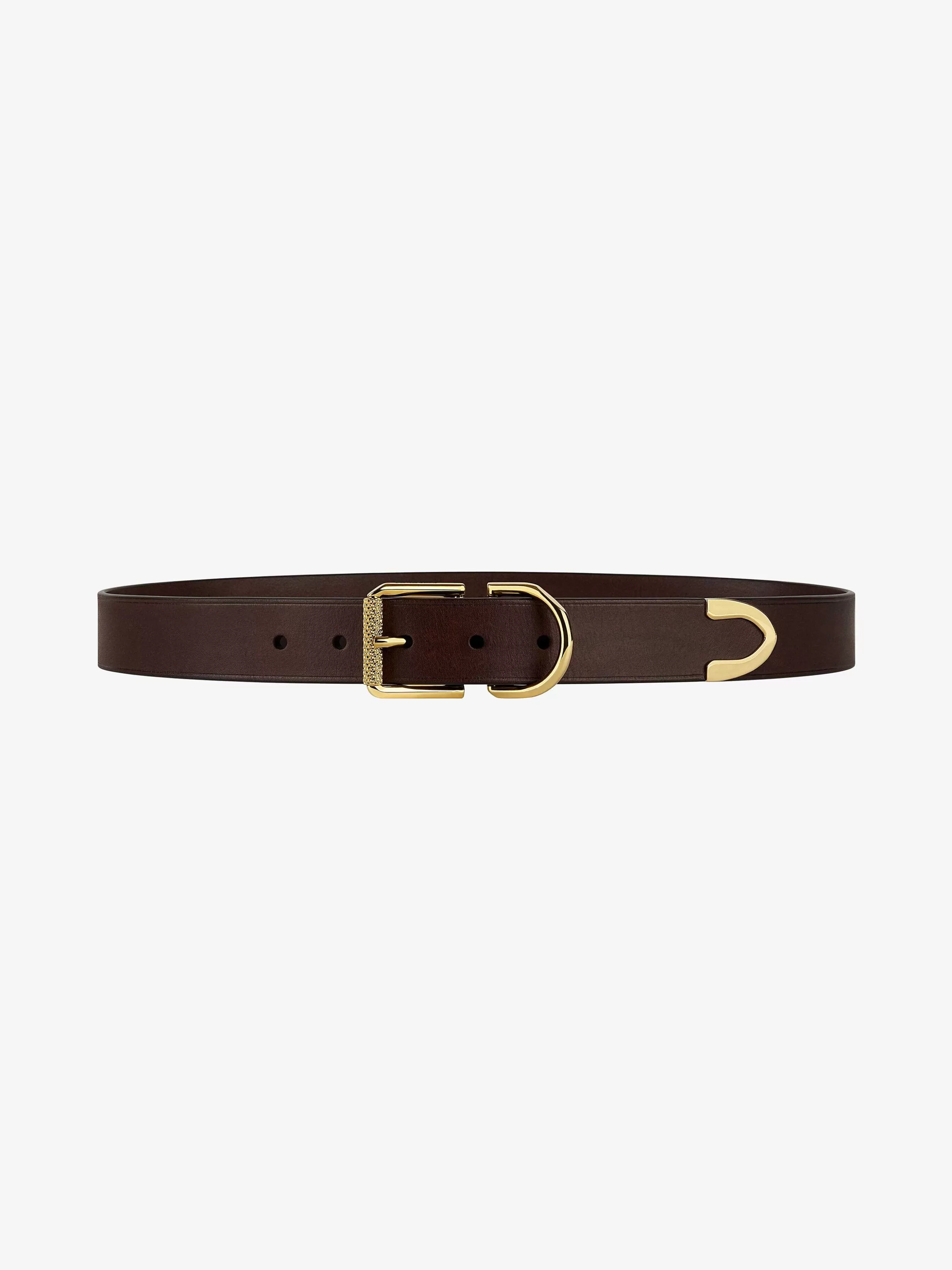 Givenchy Ceintures>Ceinture Voyou En Cuir Marron Fonce