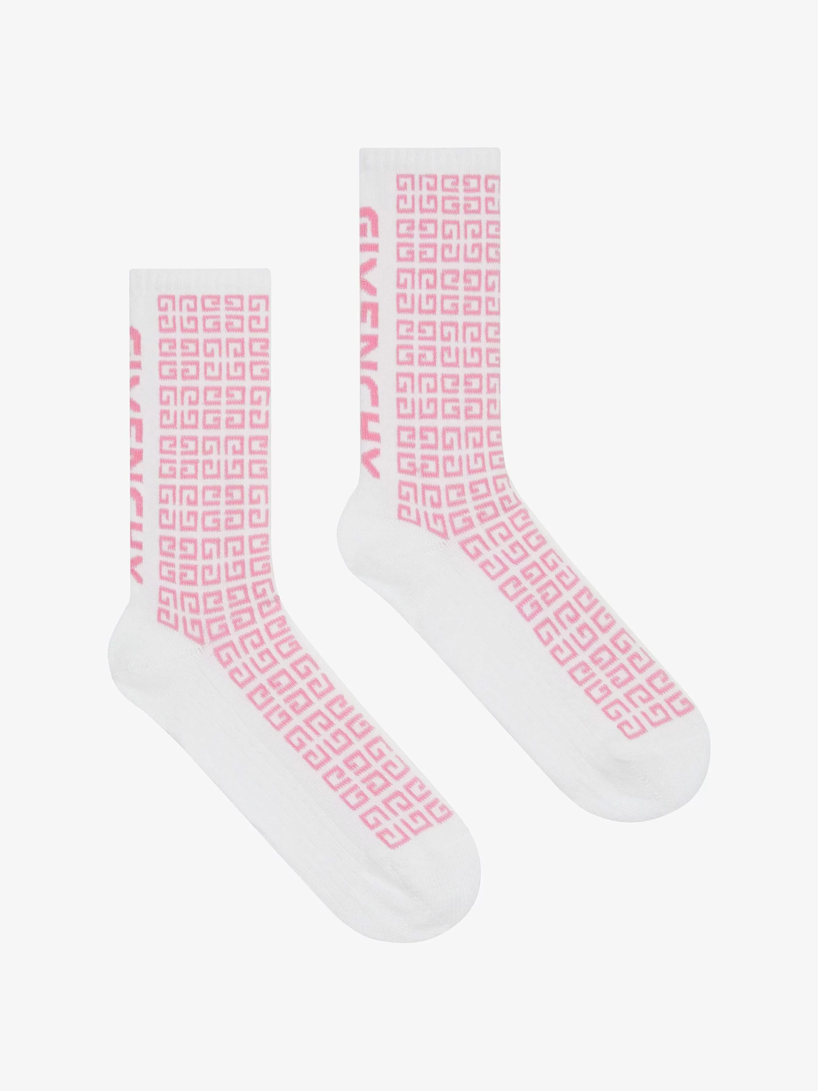 Givenchy Fille (4 À 12 Ans)>Chaussettes En Jacquard 4G Blanc/Rose