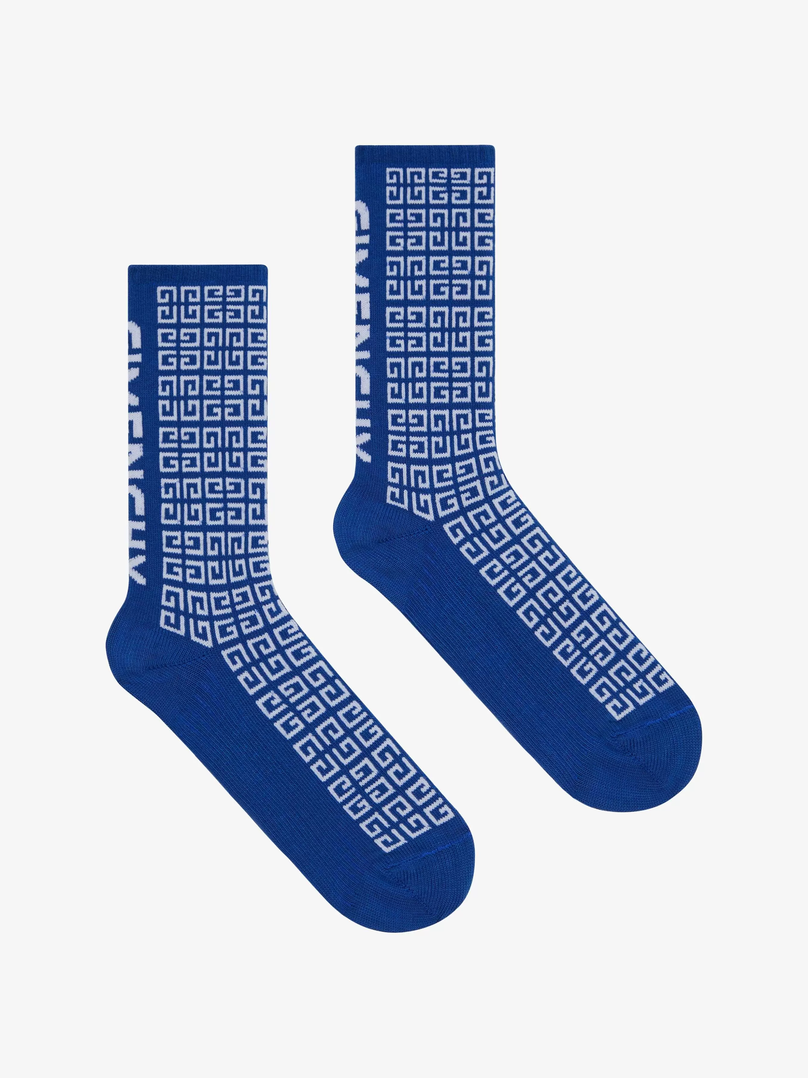 Givenchy Garçon (4 À 12 Ans)>Chaussettes En Jacquard 4G Blanc Bleu