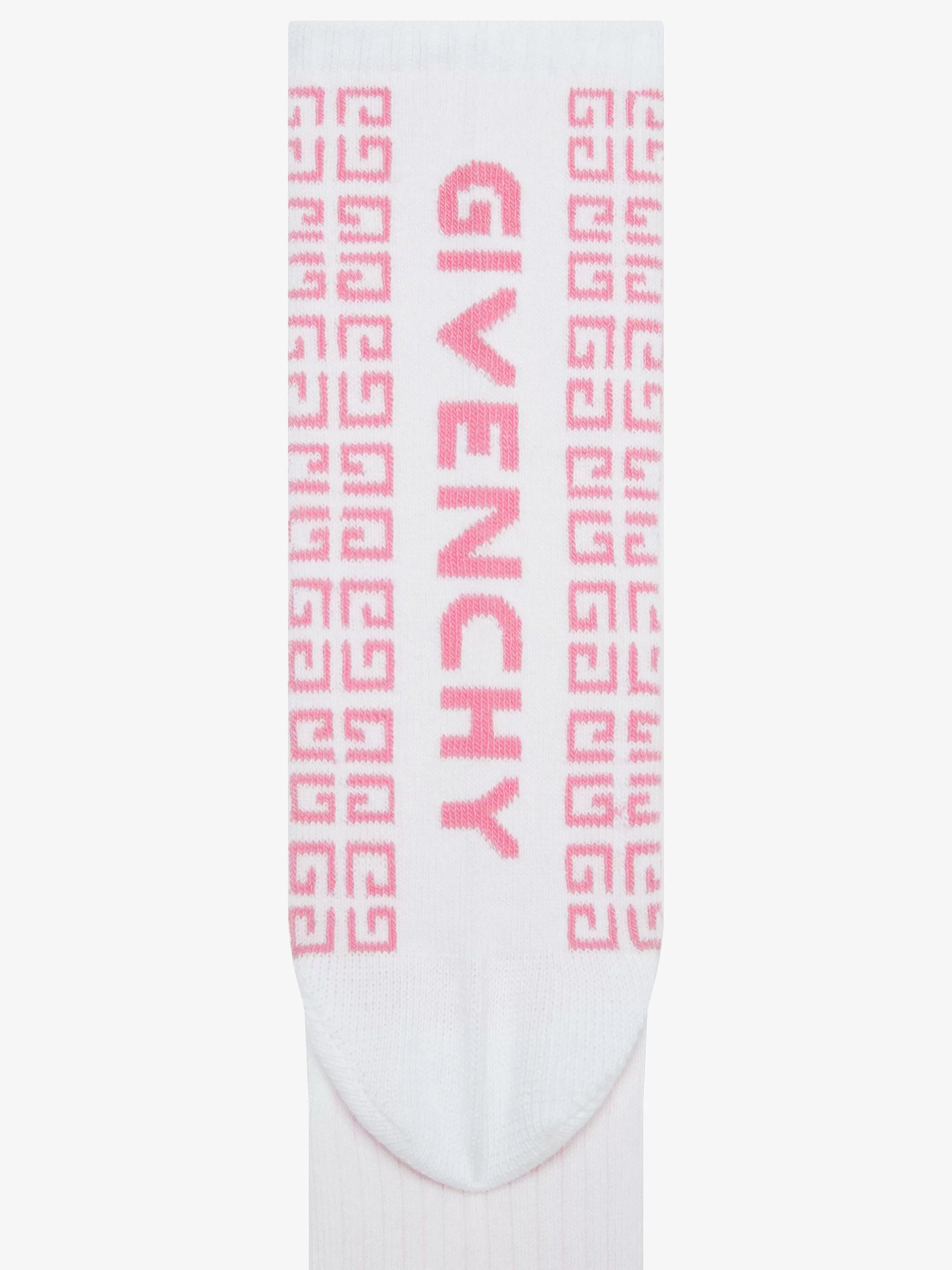 Givenchy Fille (4 À 12 Ans)>Chaussettes En Jacquard 4G Blanc/Rose