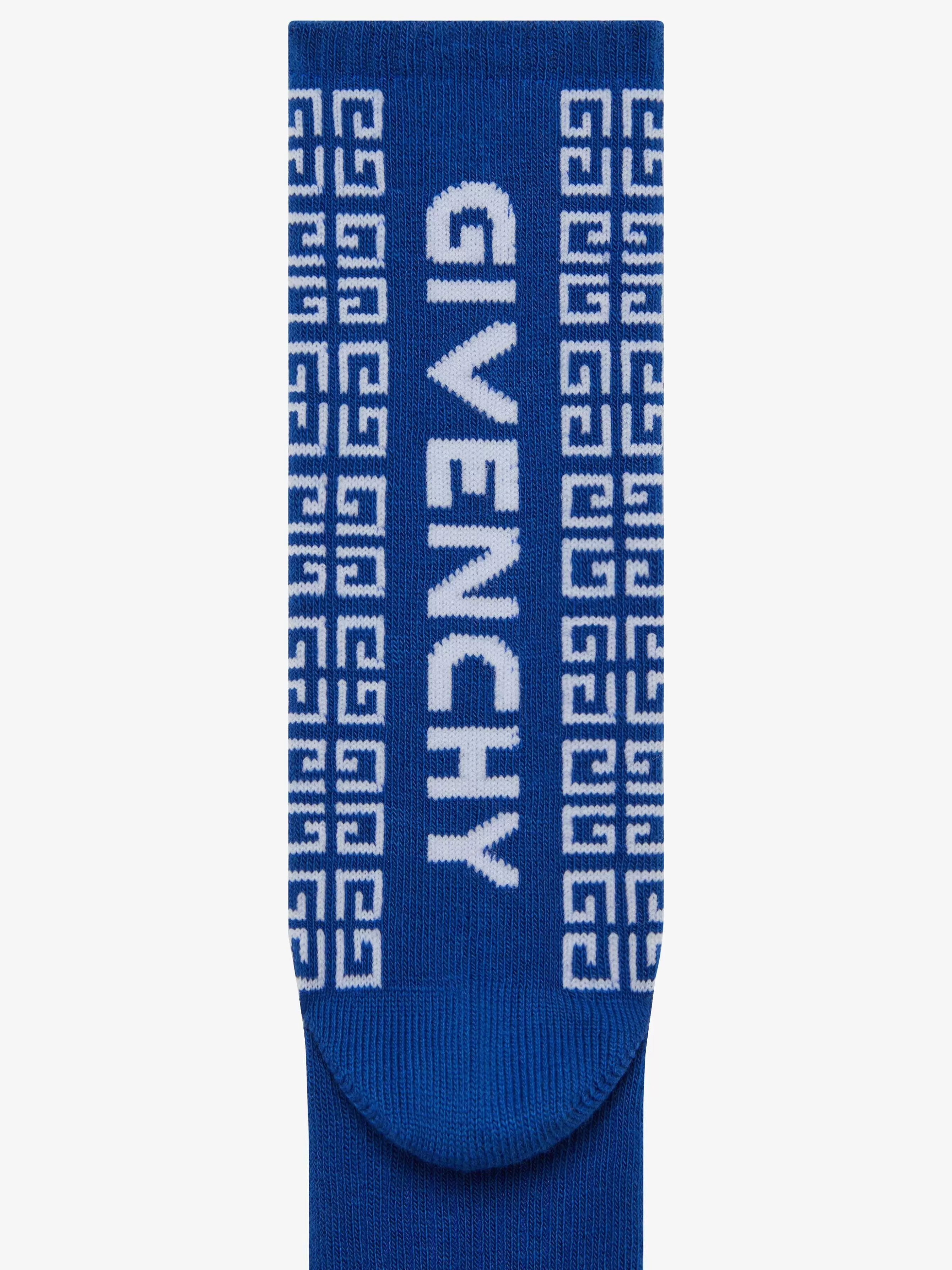 Givenchy Garçon (4 À 12 Ans)>Chaussettes En Jacquard 4G Blanc Bleu