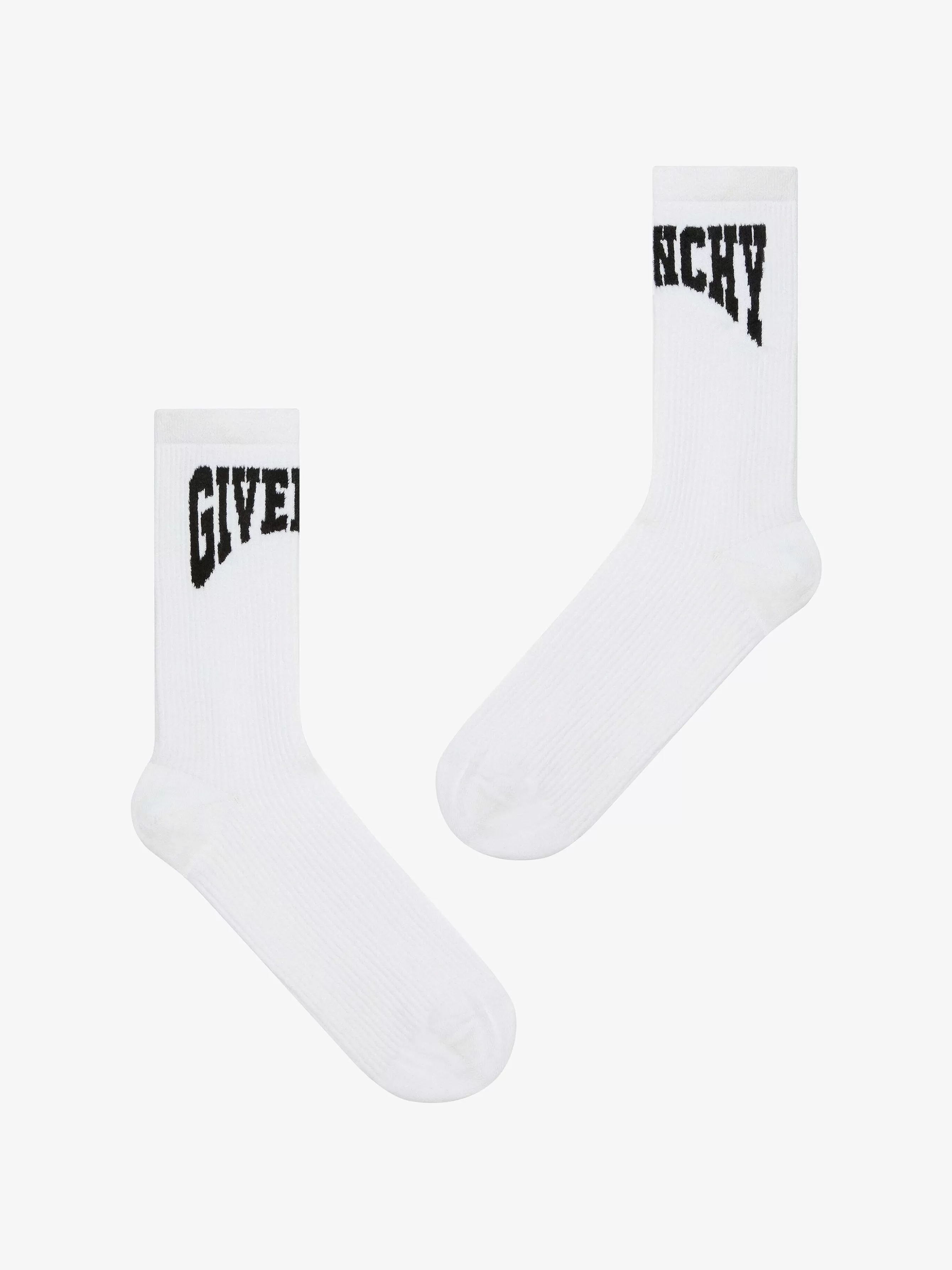 Givenchy Sous-Vetement>Chaussettes College En Coton Blanc Noir