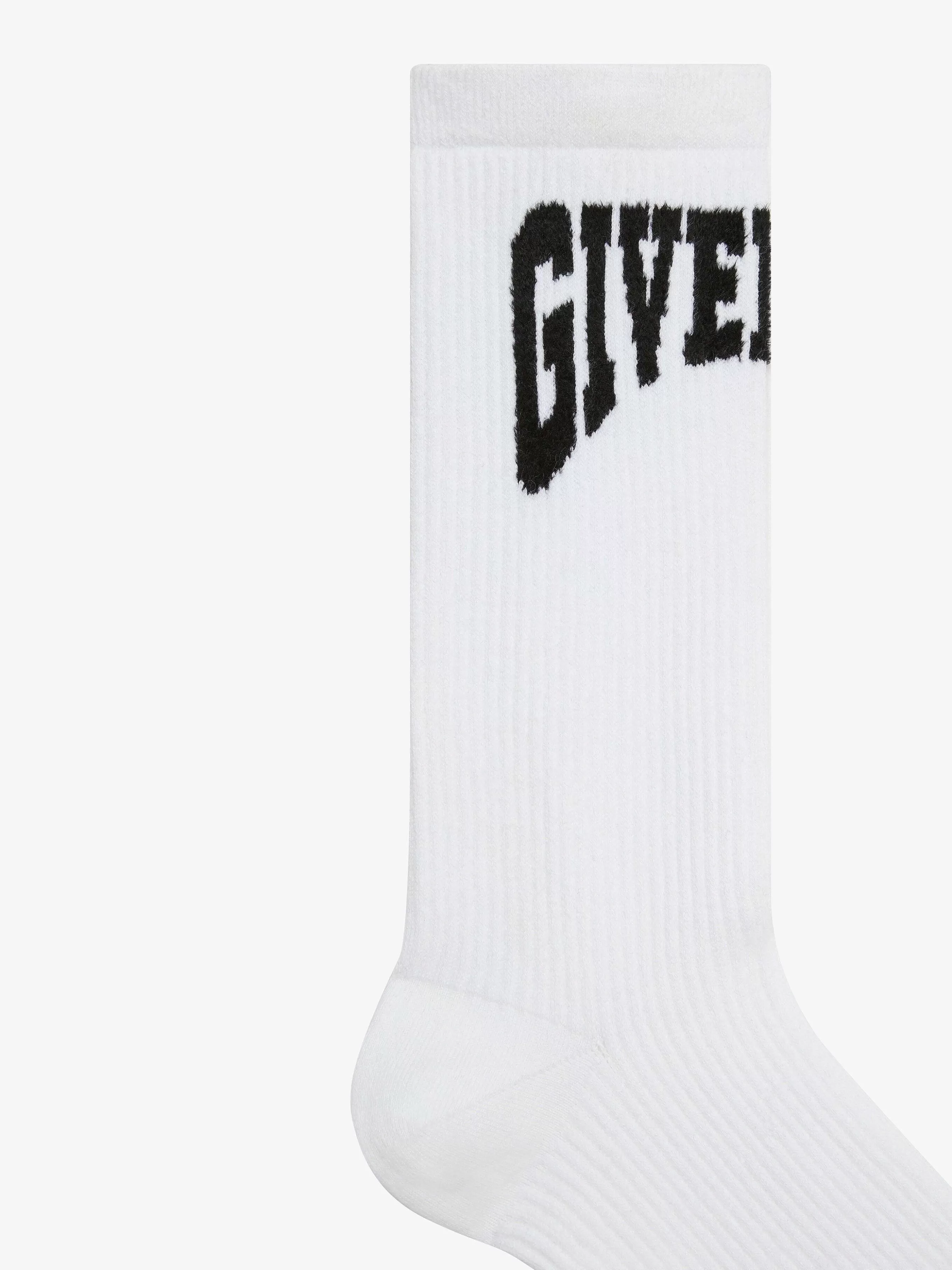 Givenchy Sous-Vetement>Chaussettes College En Coton Blanc Noir