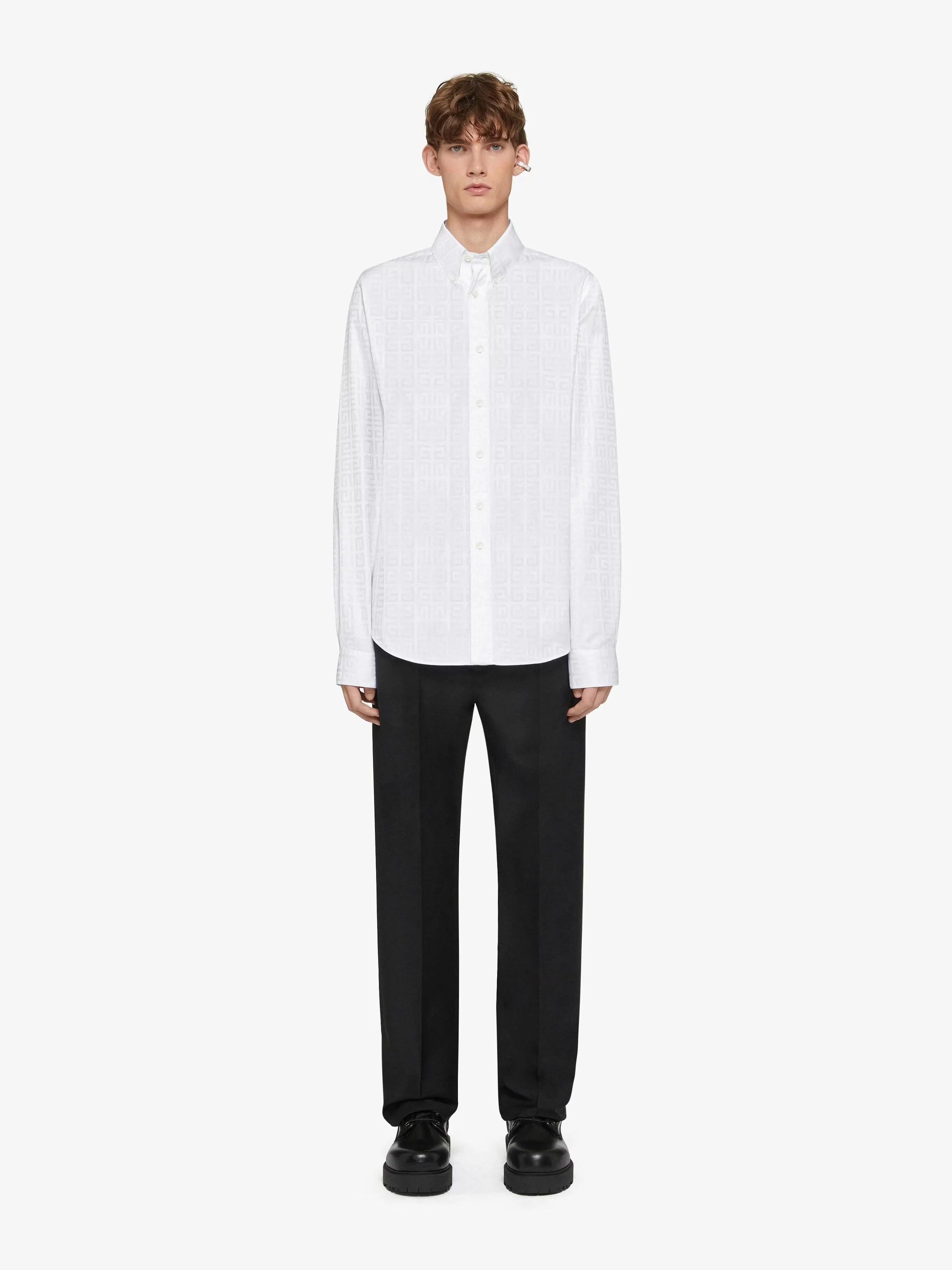 Givenchy Chemises>Chemise En Coton 4G Blanc