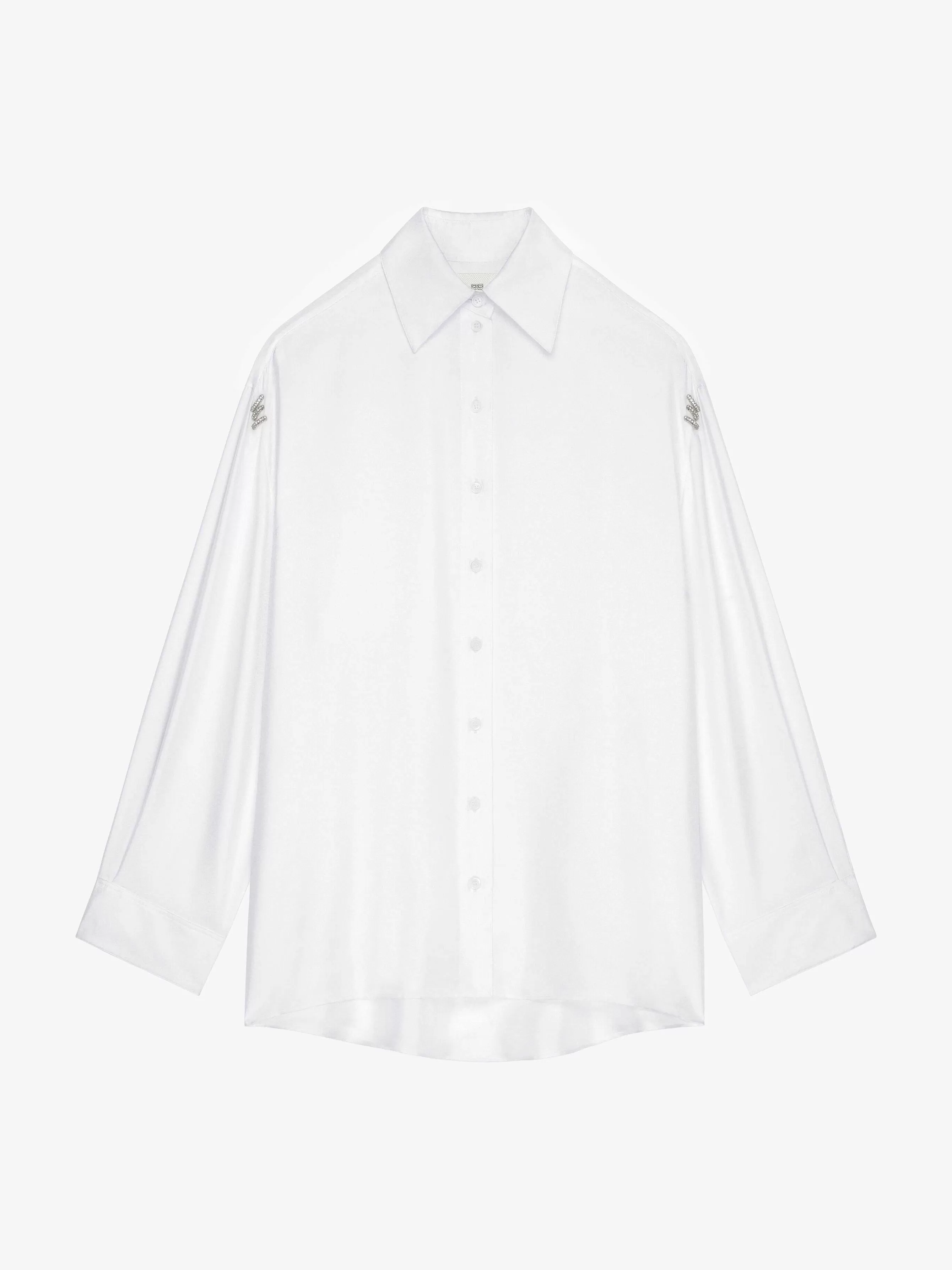 Givenchy Hauts Et Chemises>Chemise En Soie Avec Cristaux Blanc