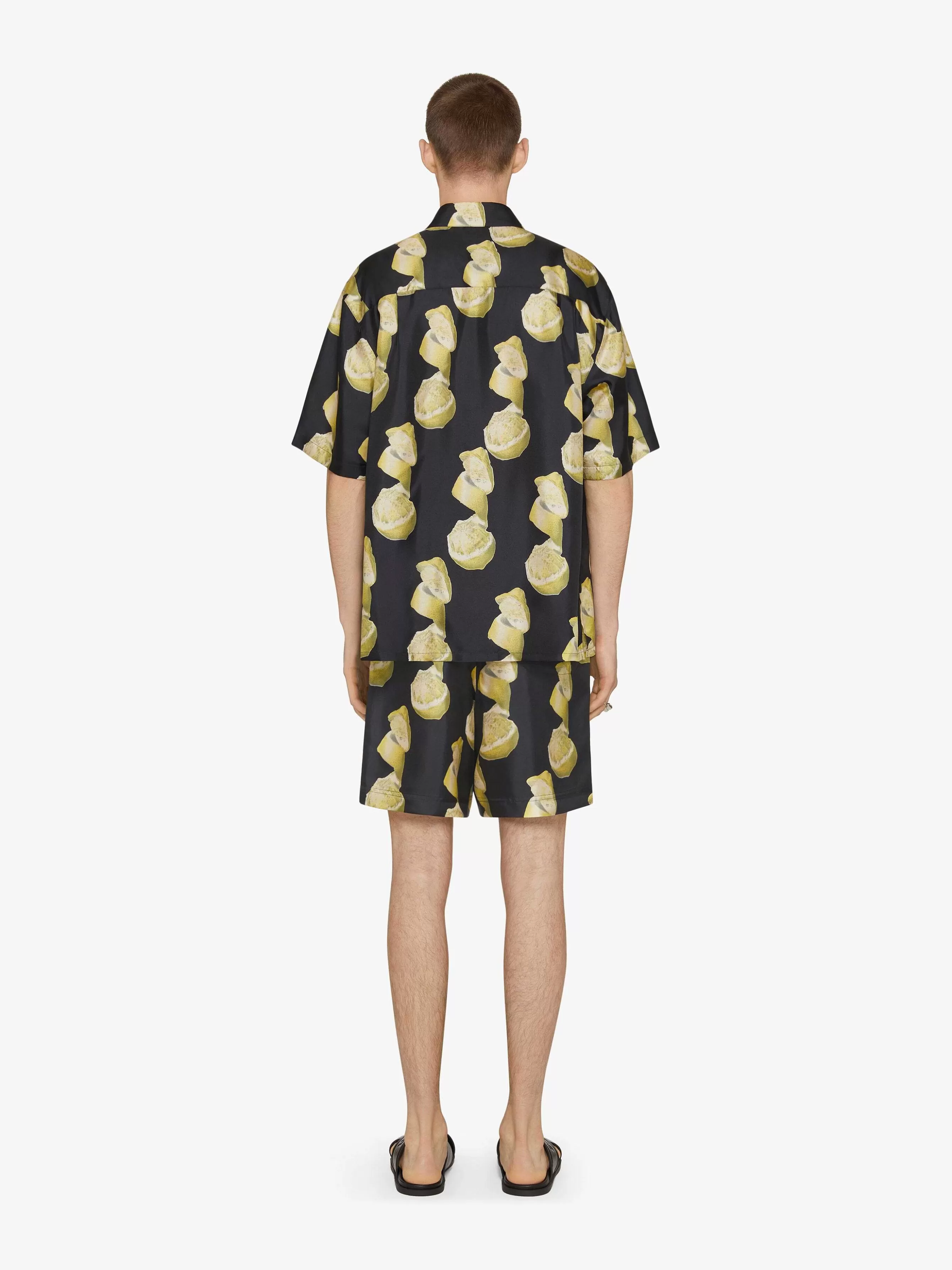 Givenchy Chemises>Chemise Hawaienne En Soie Imprimee Noir Jaune