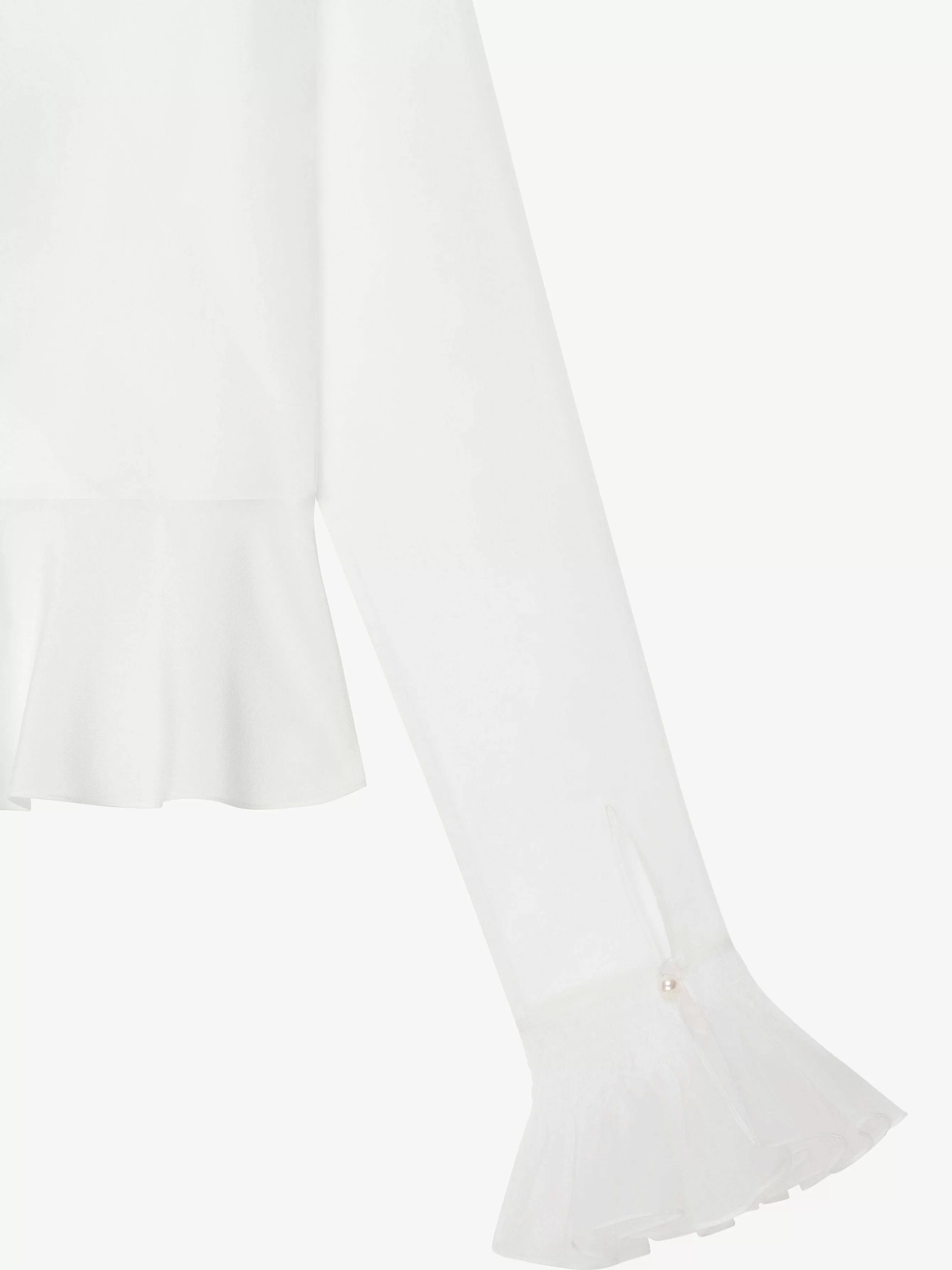 Givenchy Hauts Et Chemises>Chemisier En Organza A Volants Blanc