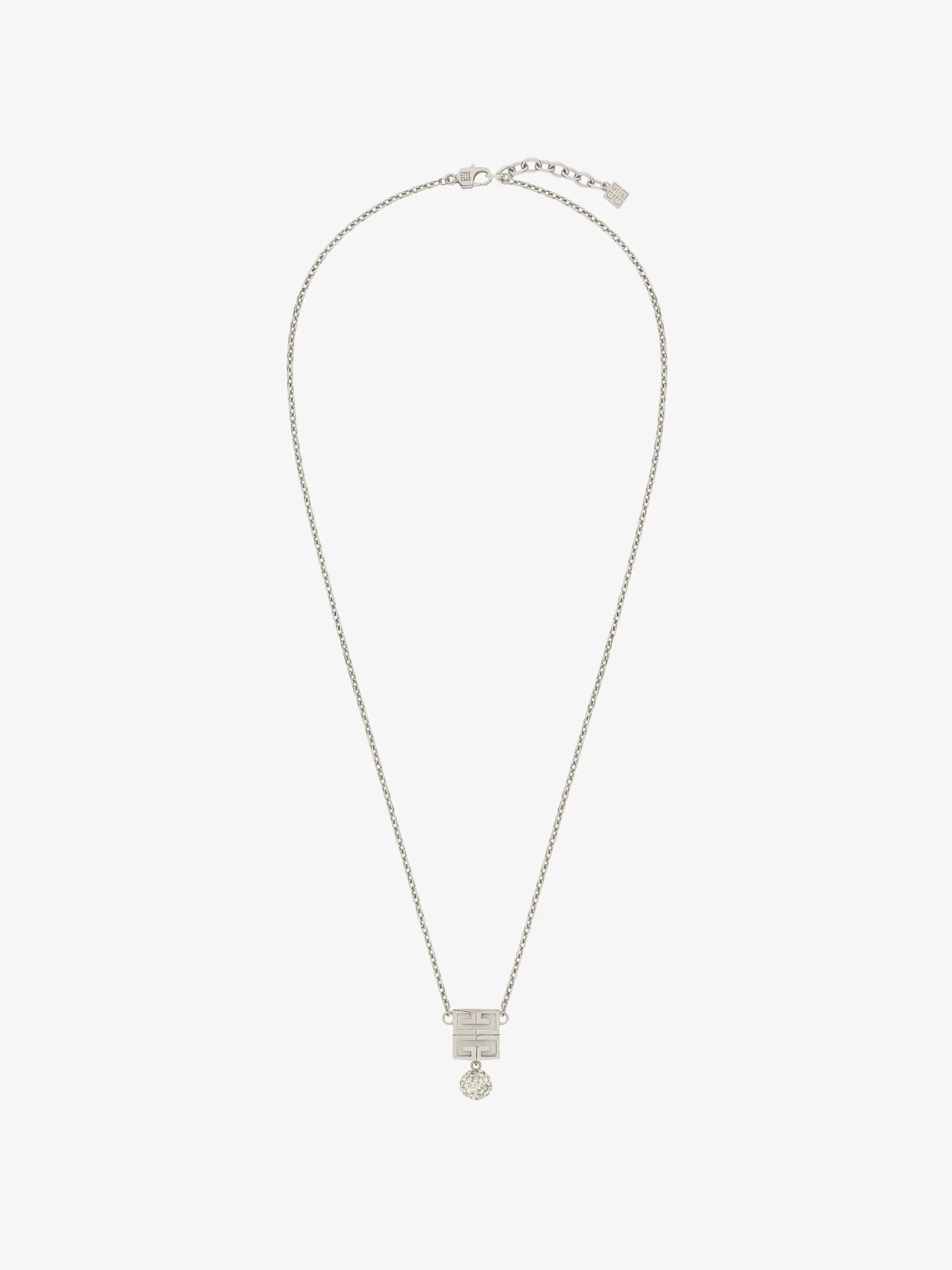 Givenchy Bijoux>Collier 4G En Metal Avec Cristaux Argente