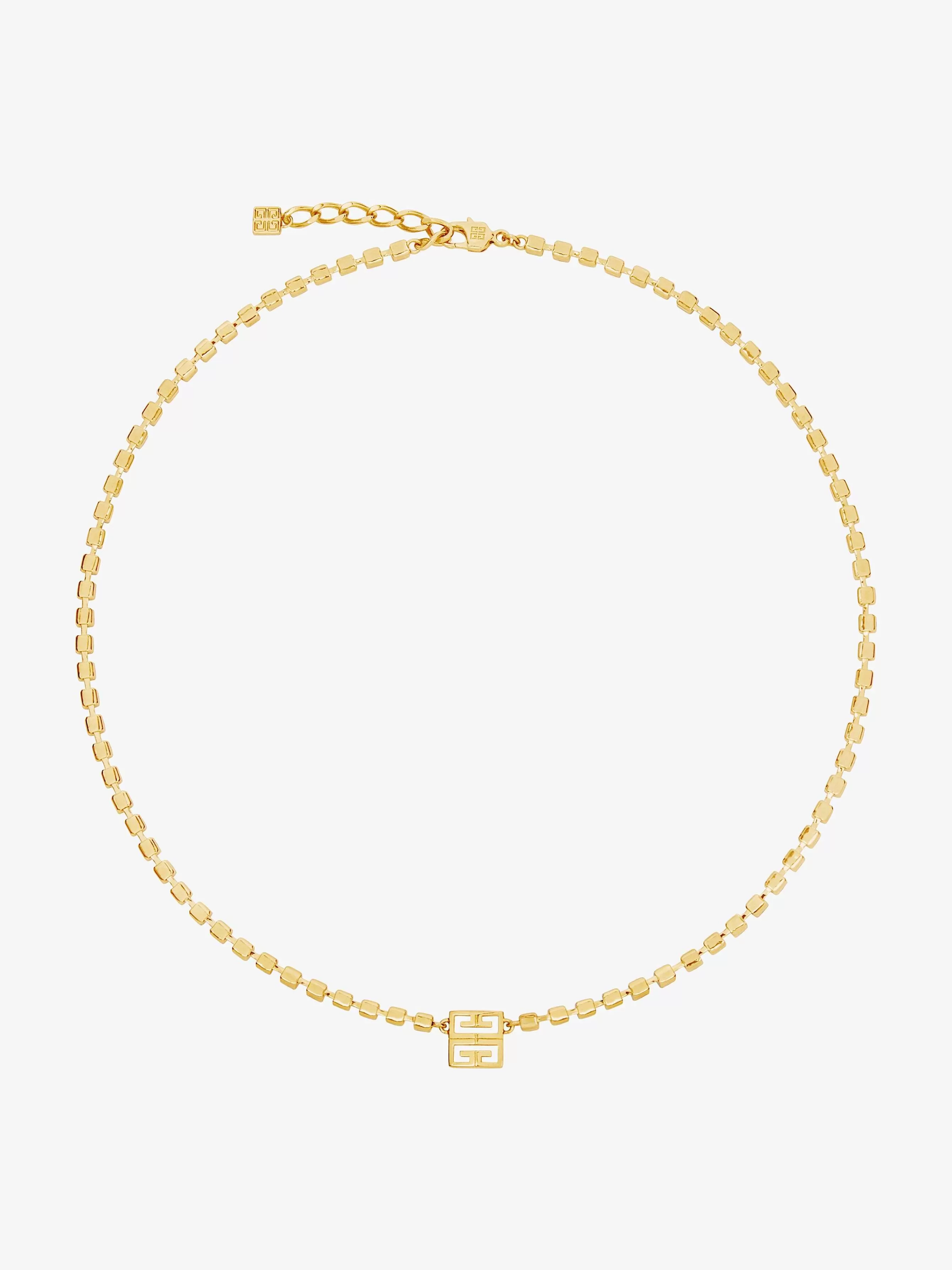 Givenchy Bijoux>Collier 4G En Metal Avec Cristaux Jaune Dore