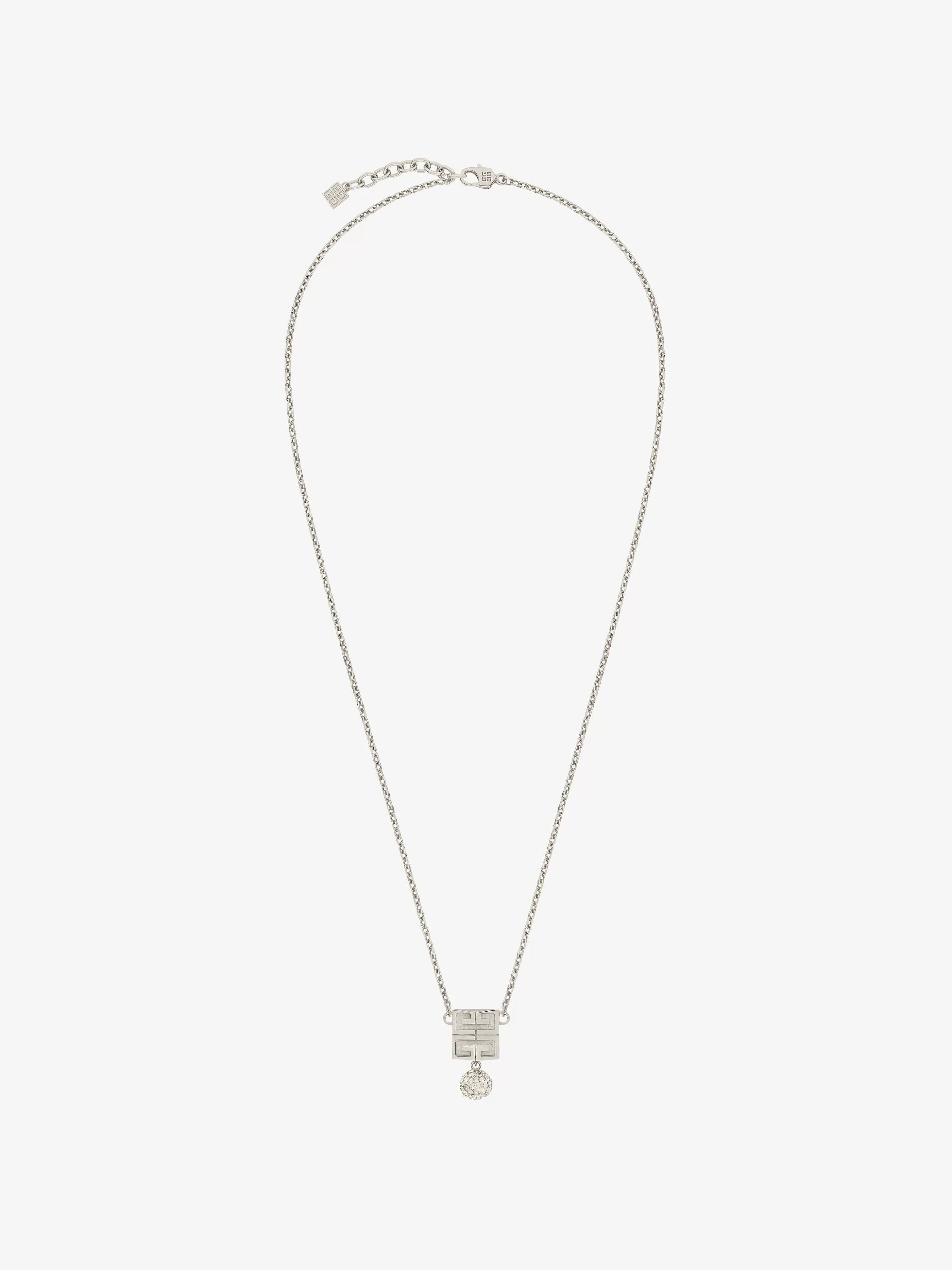 Givenchy Bijoux>Collier 4G En Metal Avec Cristaux Argente