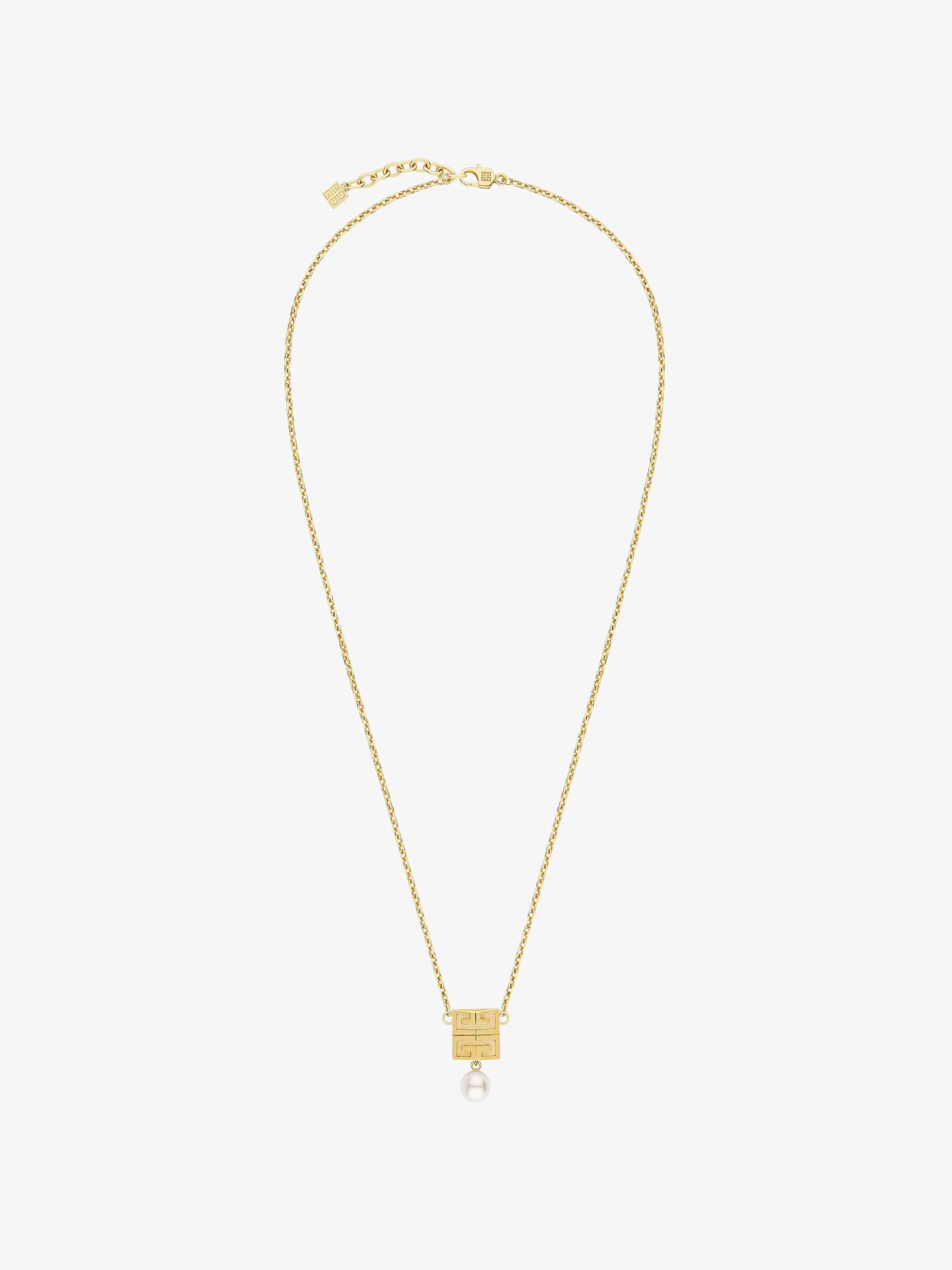 Givenchy Bijoux>Collier 4G En Metal Avec Perle Jaune Dore