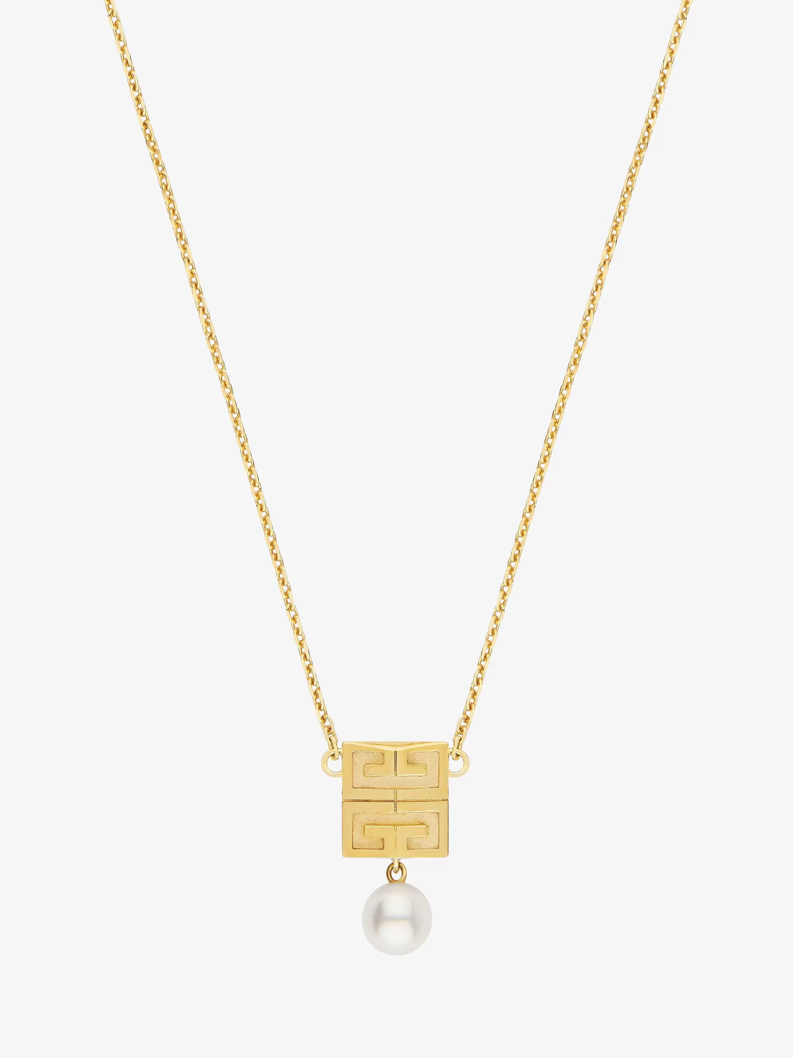 Givenchy Bijoux>Collier 4G En Metal Avec Perle Jaune Dore