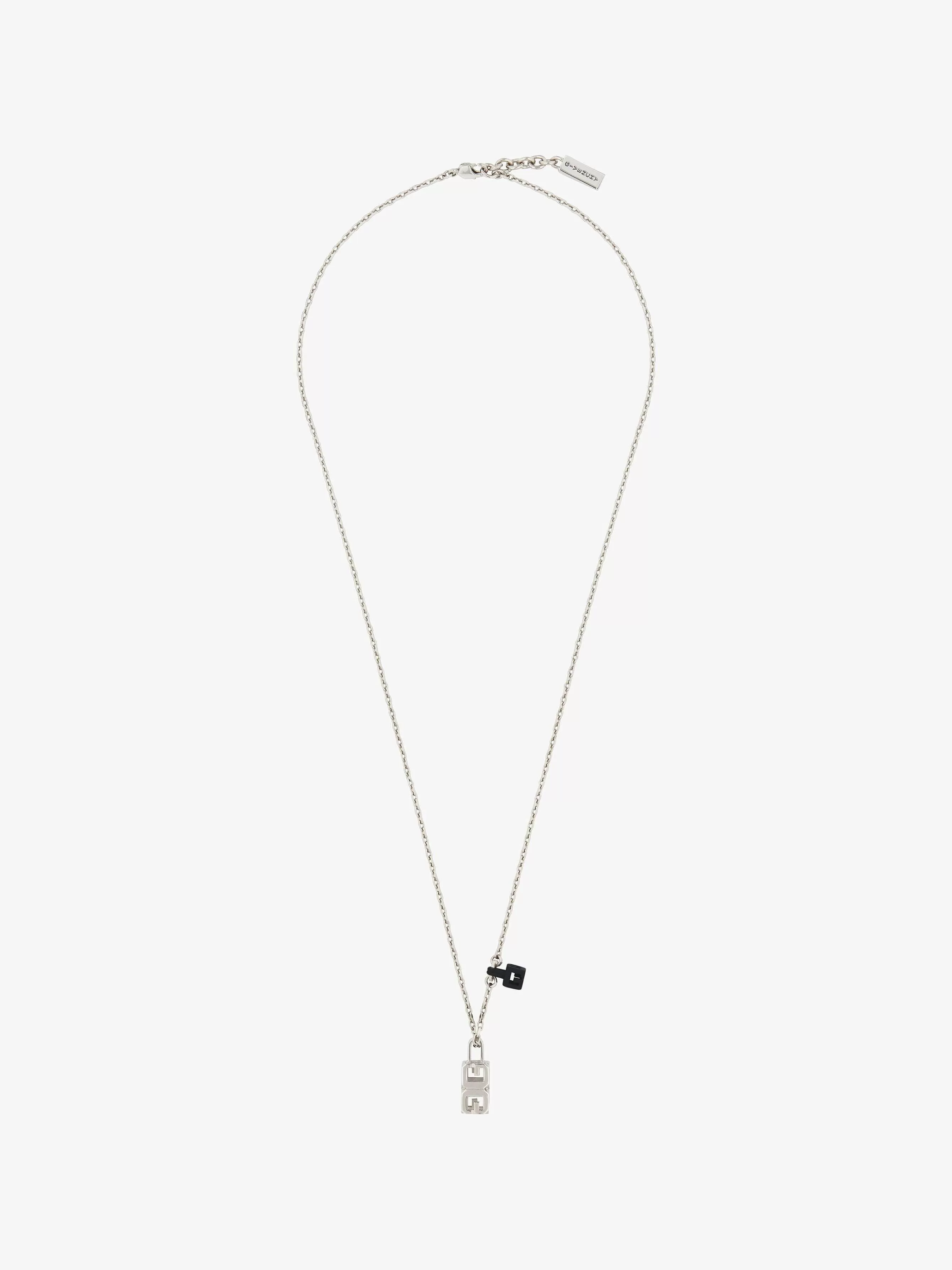 Givenchy Bijoux>Collier A Pendentif G Cube En Metal Noir/Argente