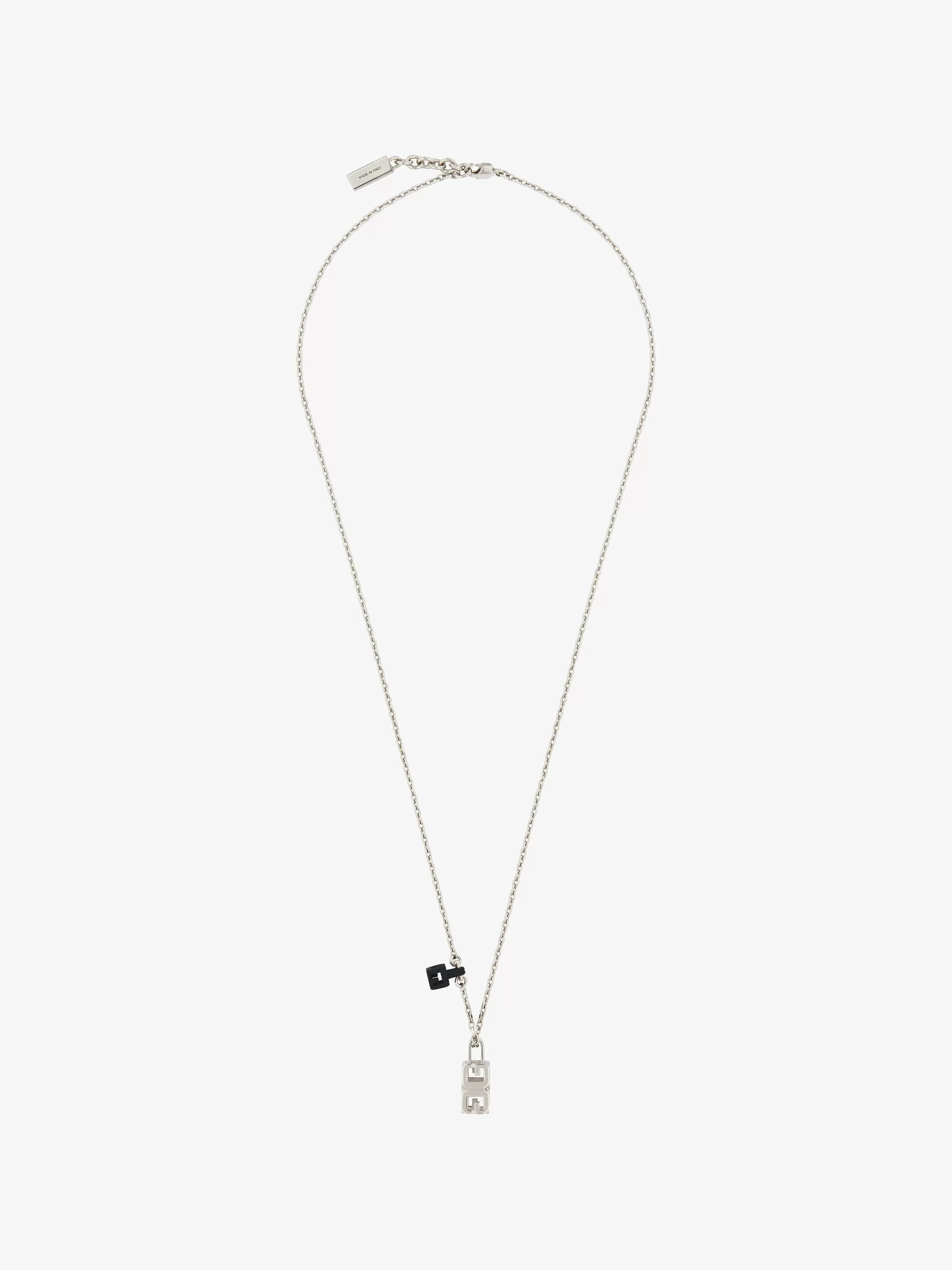 Givenchy Bijoux>Collier A Pendentif G Cube En Metal Noir/Argente