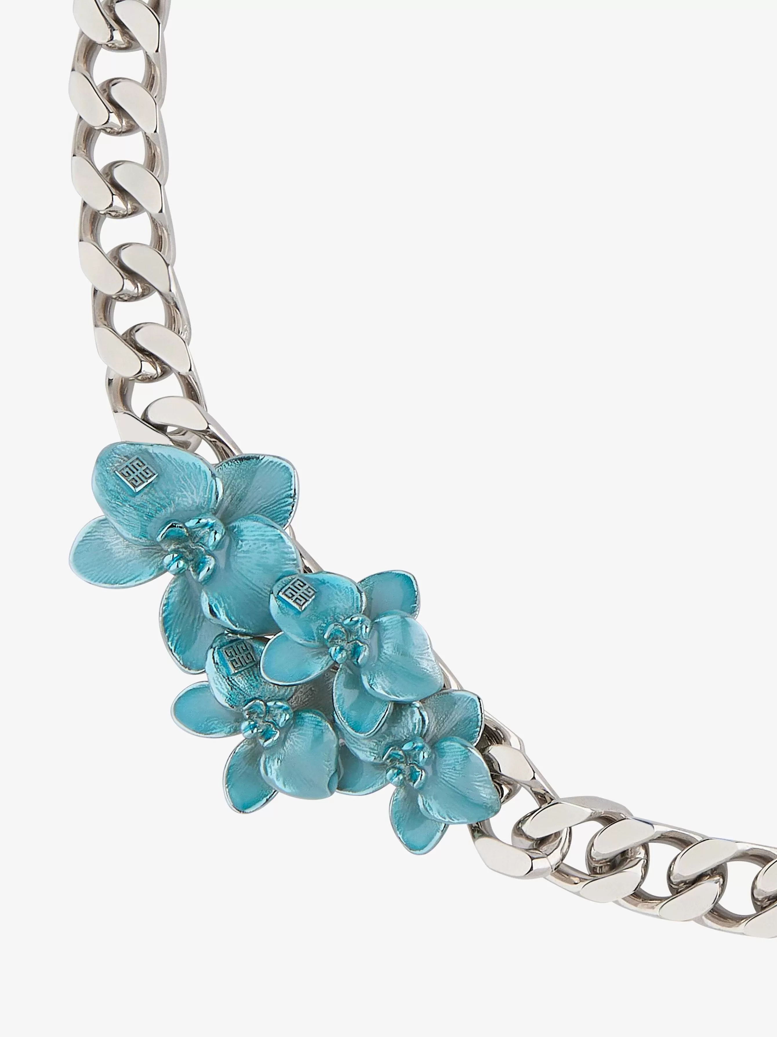 Givenchy Bijoux>Collier De Fleurs En Metal Et Email Bleu Mineral