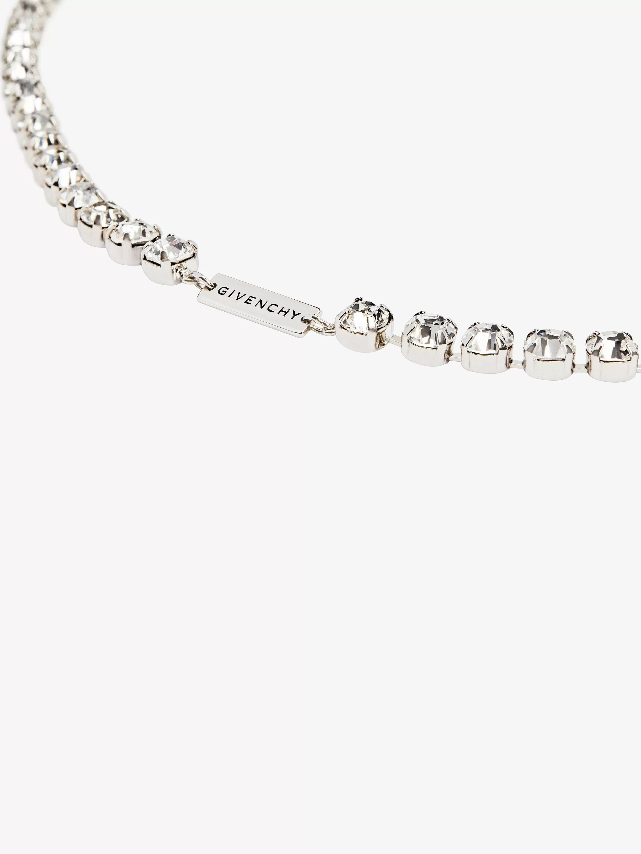 Givenchy Bijoux>Collier Long En Cristal 4G En Metal Avec Cristaux Argente