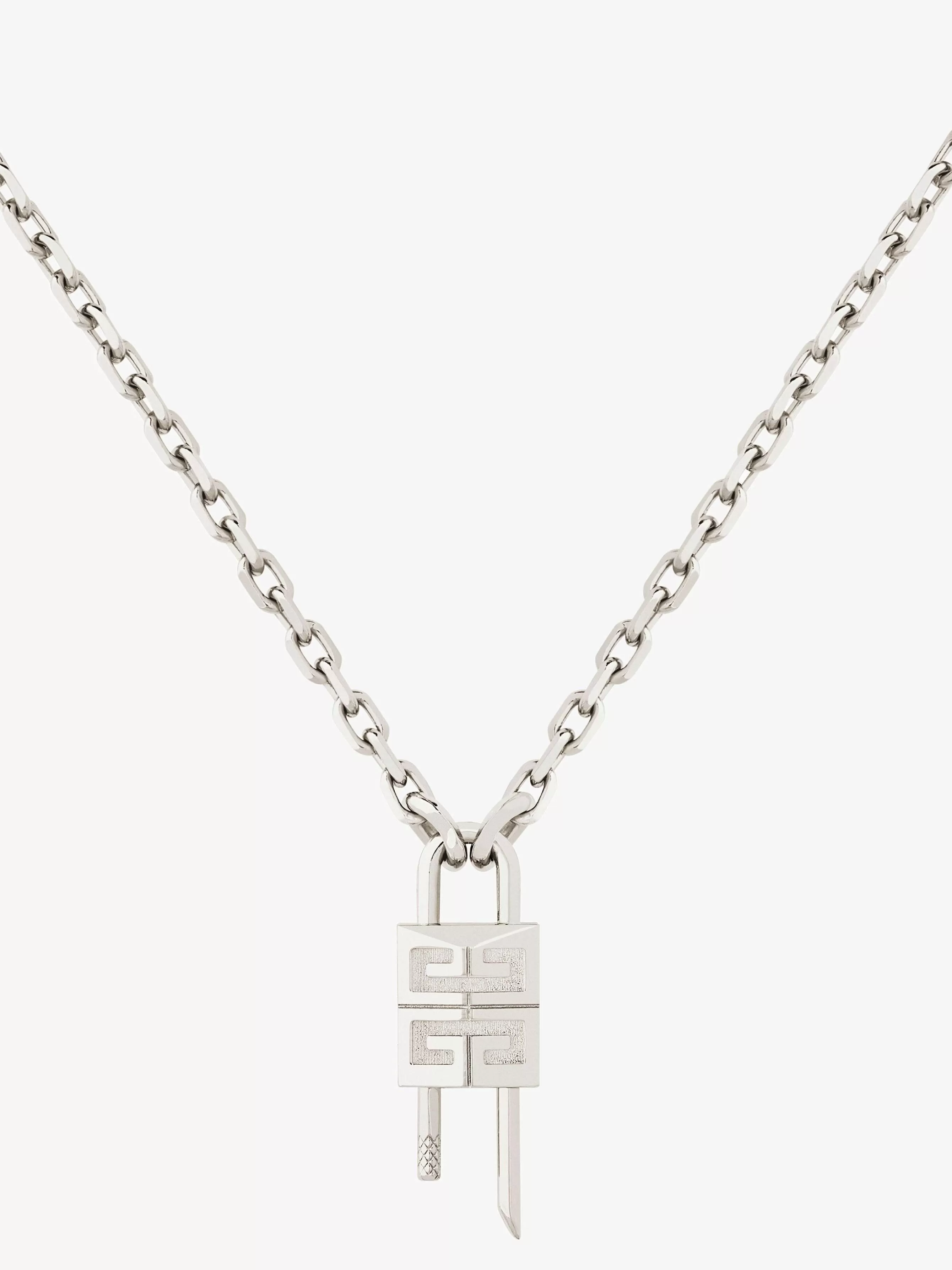 Givenchy Bijoux>Collier Mini Serrure En Metal Argente