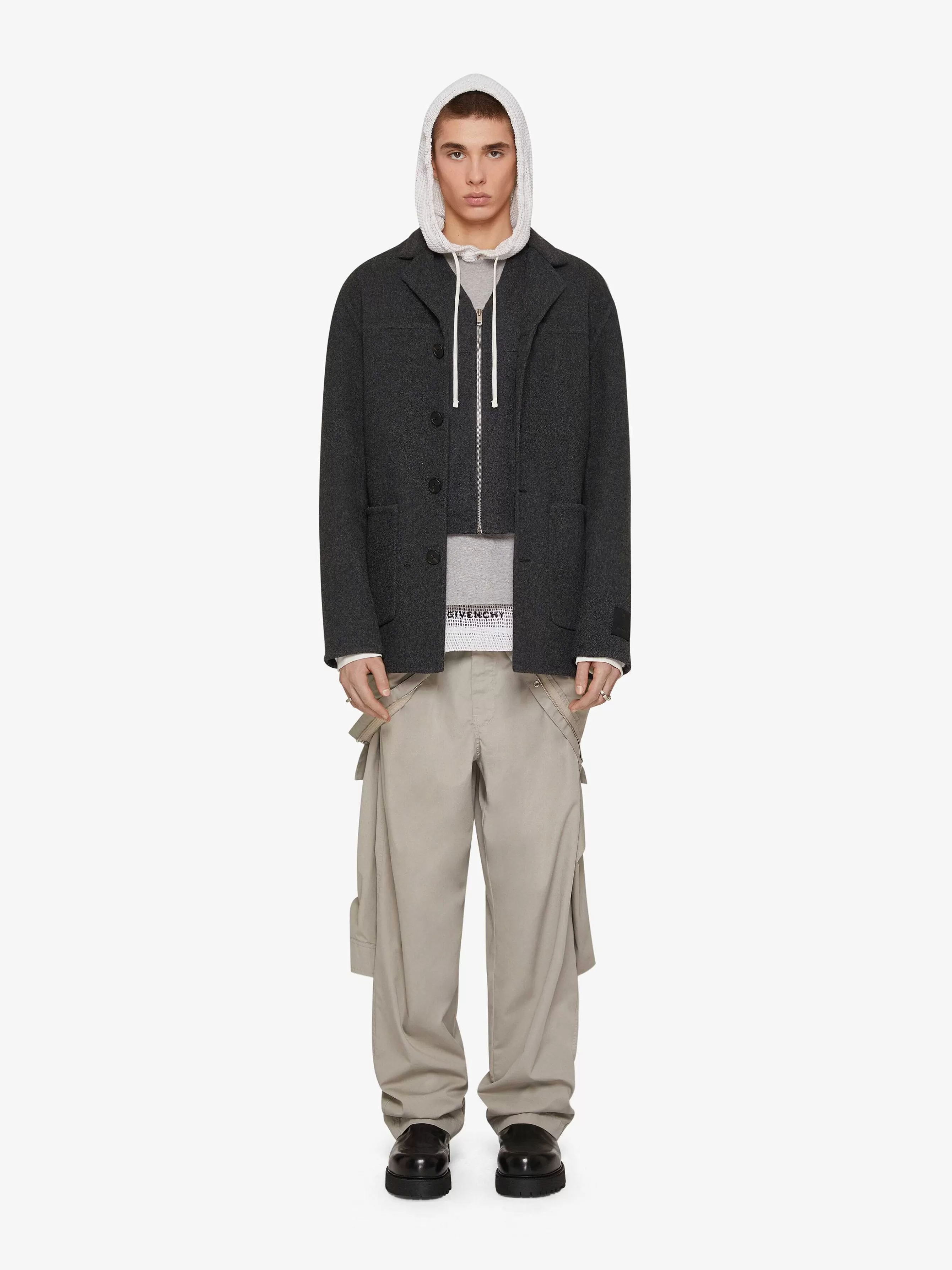 Givenchy Pantalon>Combinaison Decontractee En Coton Gris Pierre