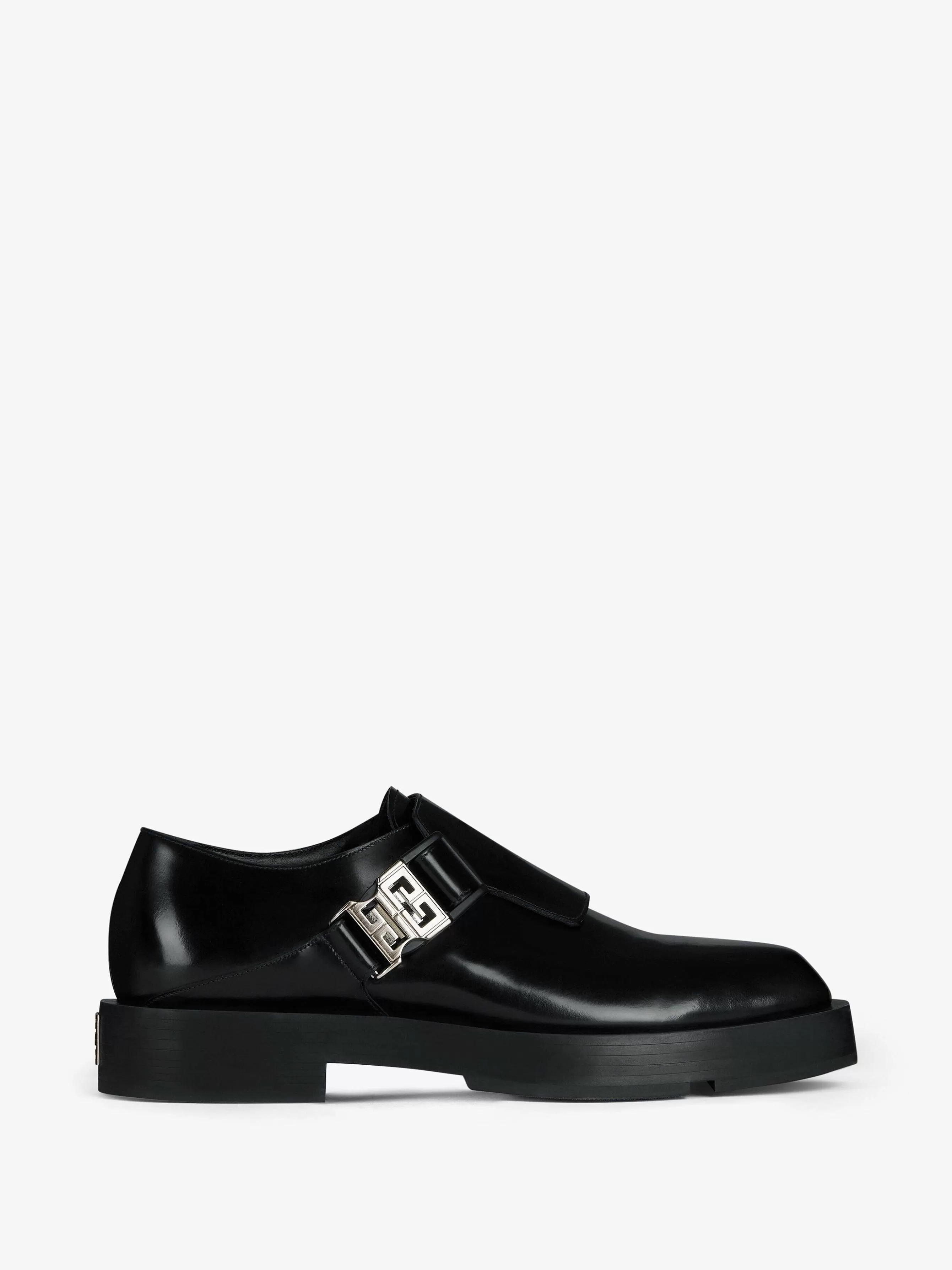 Givenchy Bottes & Derbies>Derbies Carrees En Cuir Avec Boucle 4G Noir