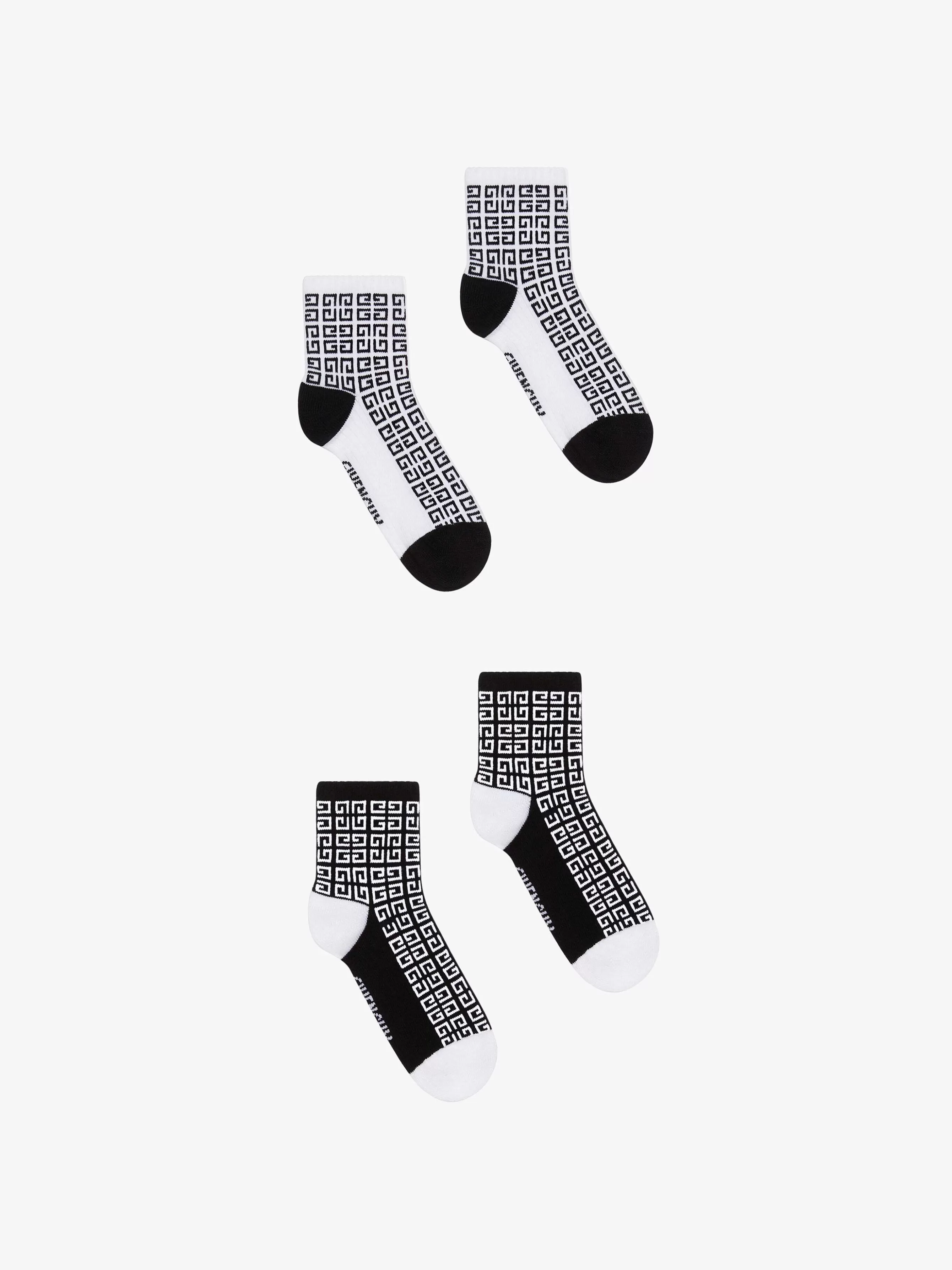 Givenchy Garçon (4 À 12 Ans)>Ensemble Chaussettes En Jacquard 4G Noir Blanc