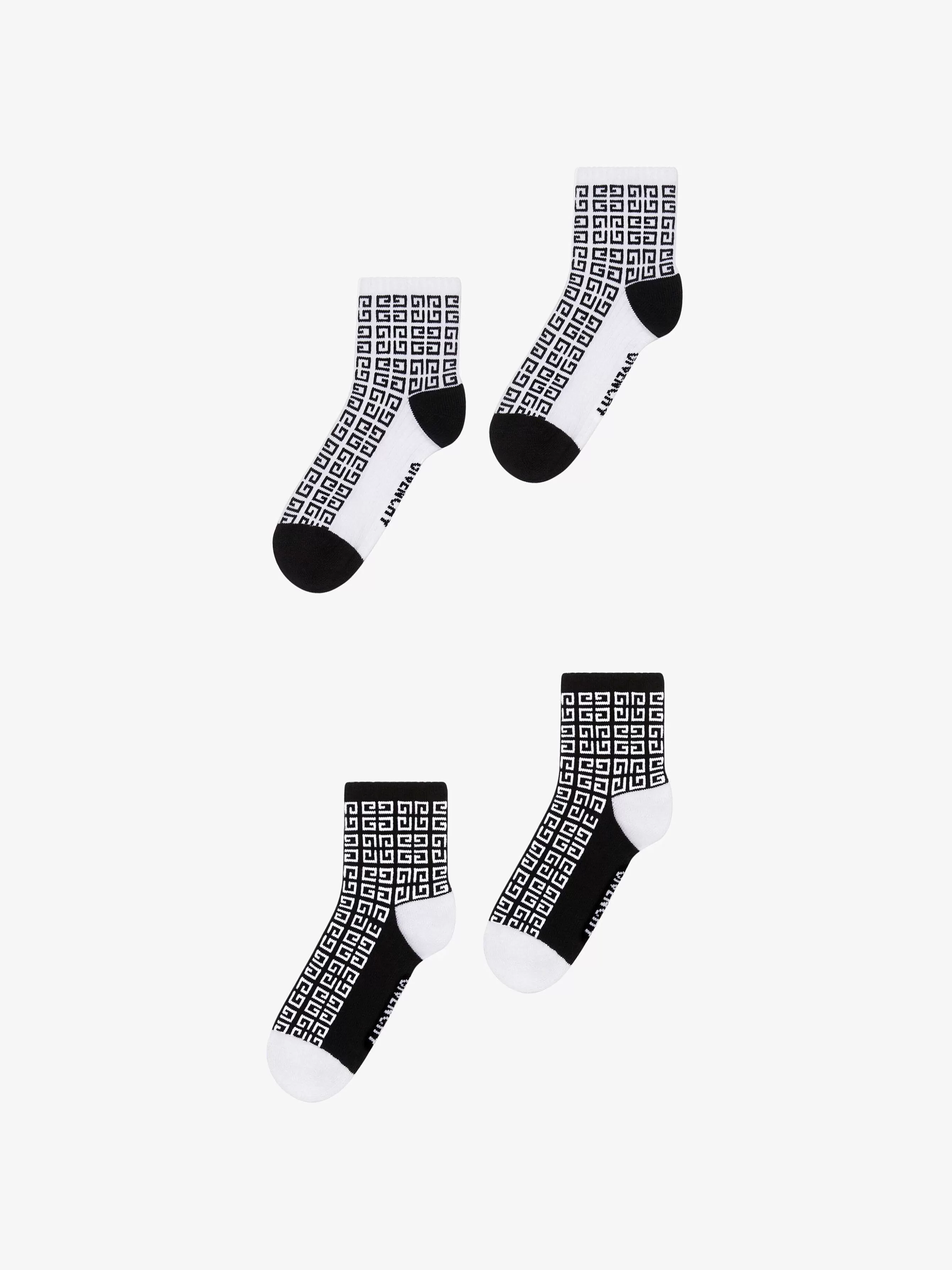 Givenchy Garçon (4 À 12 Ans)>Ensemble Chaussettes En Jacquard 4G Noir Blanc