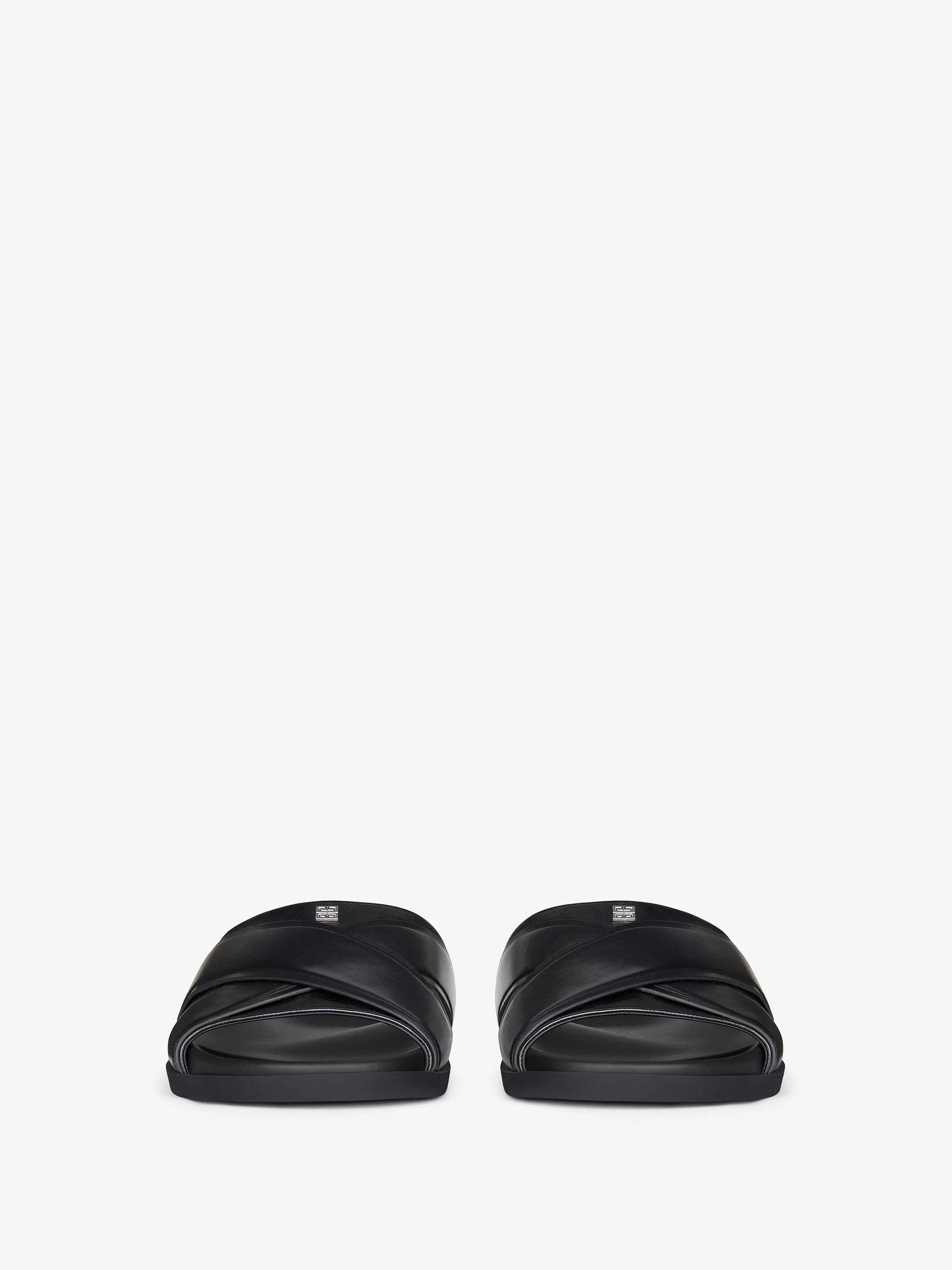 Givenchy Claquettes Et Sandales>G Plage Sandales Plates En Cuir Noir