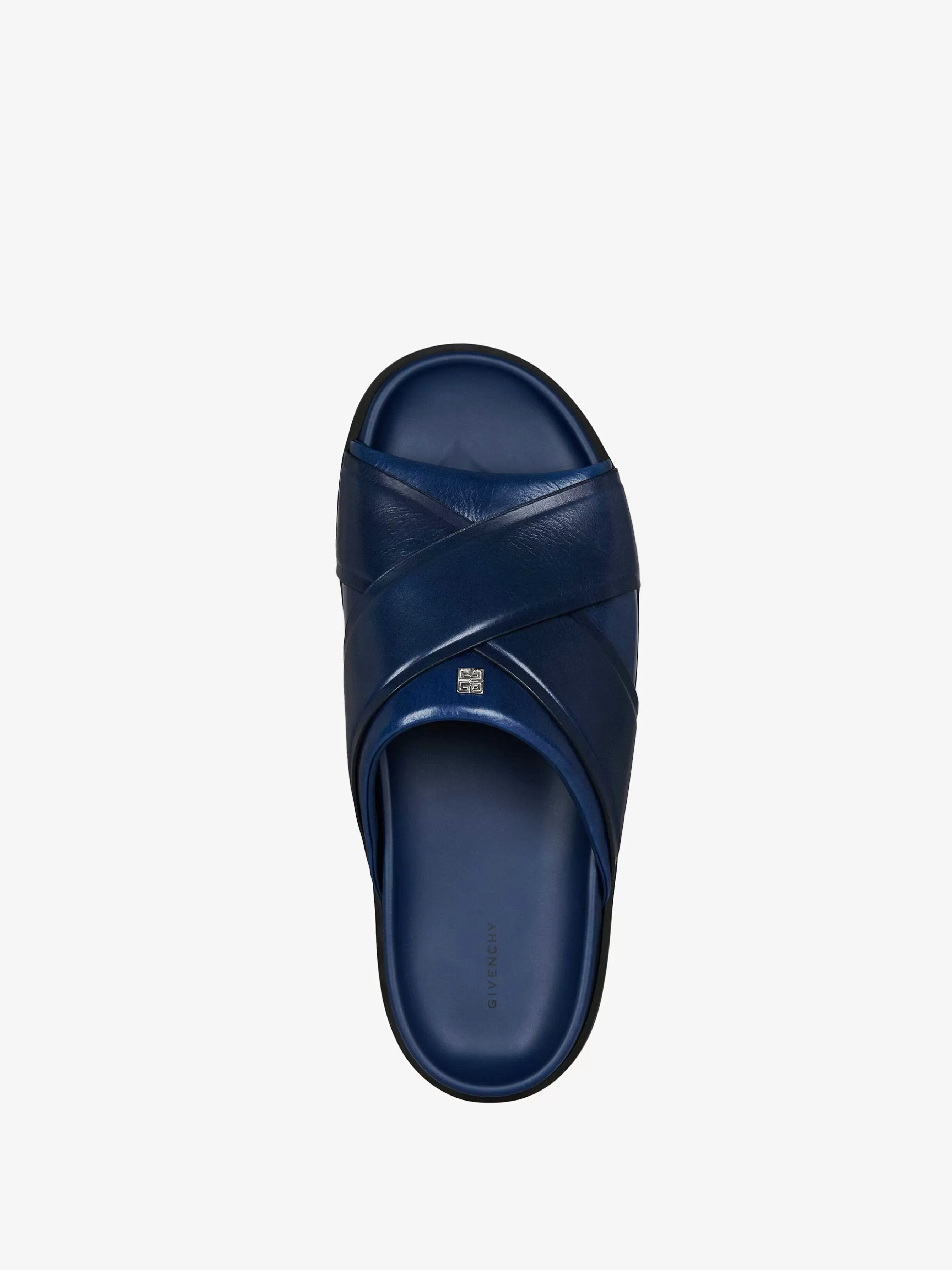 Givenchy Claquettes Et Sandales>G Plage Sandales Plates En Cuir Bleu Moyen