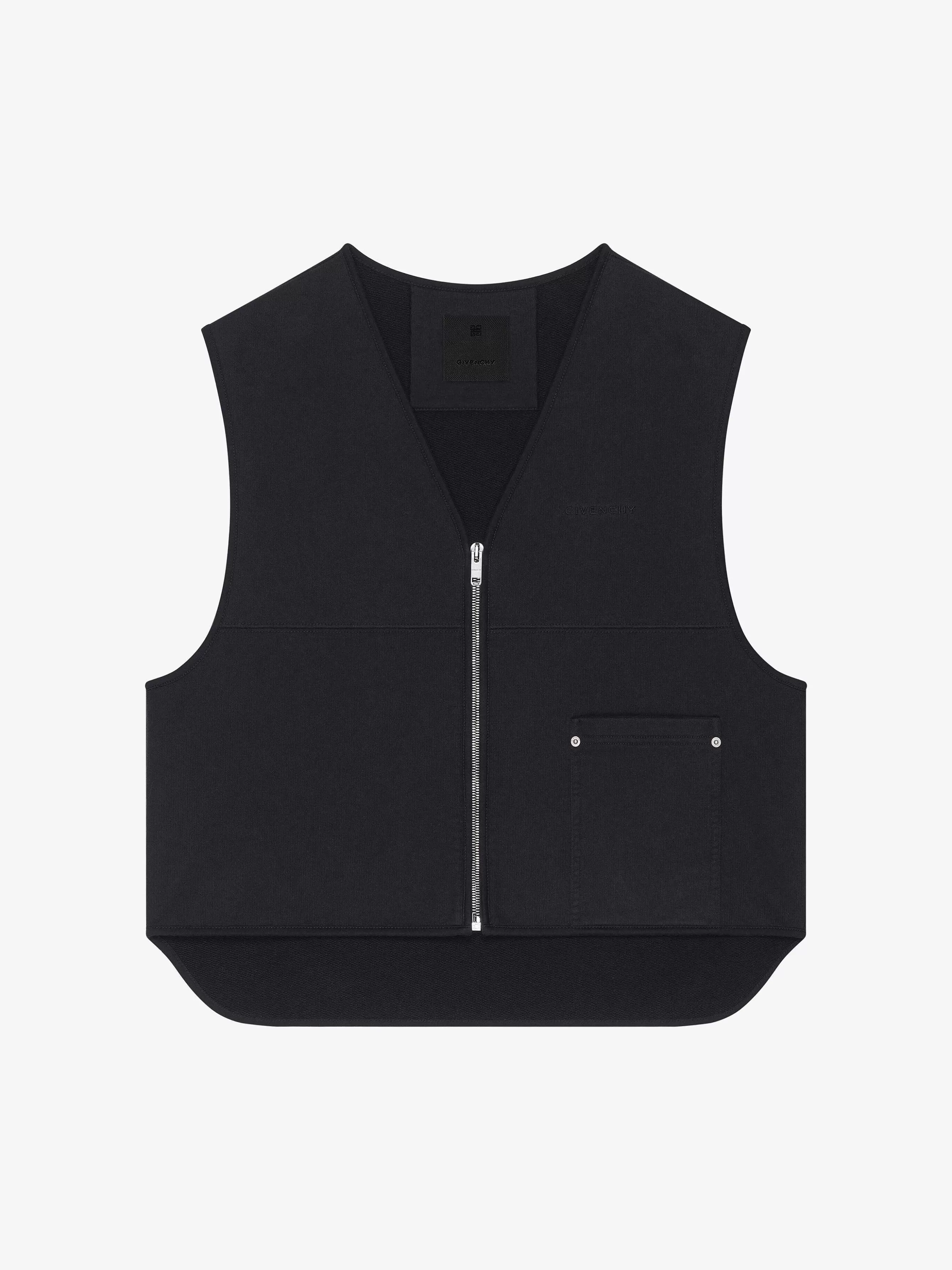 Givenchy Vestes Et Manteaux>Gilet En Molleton Noir