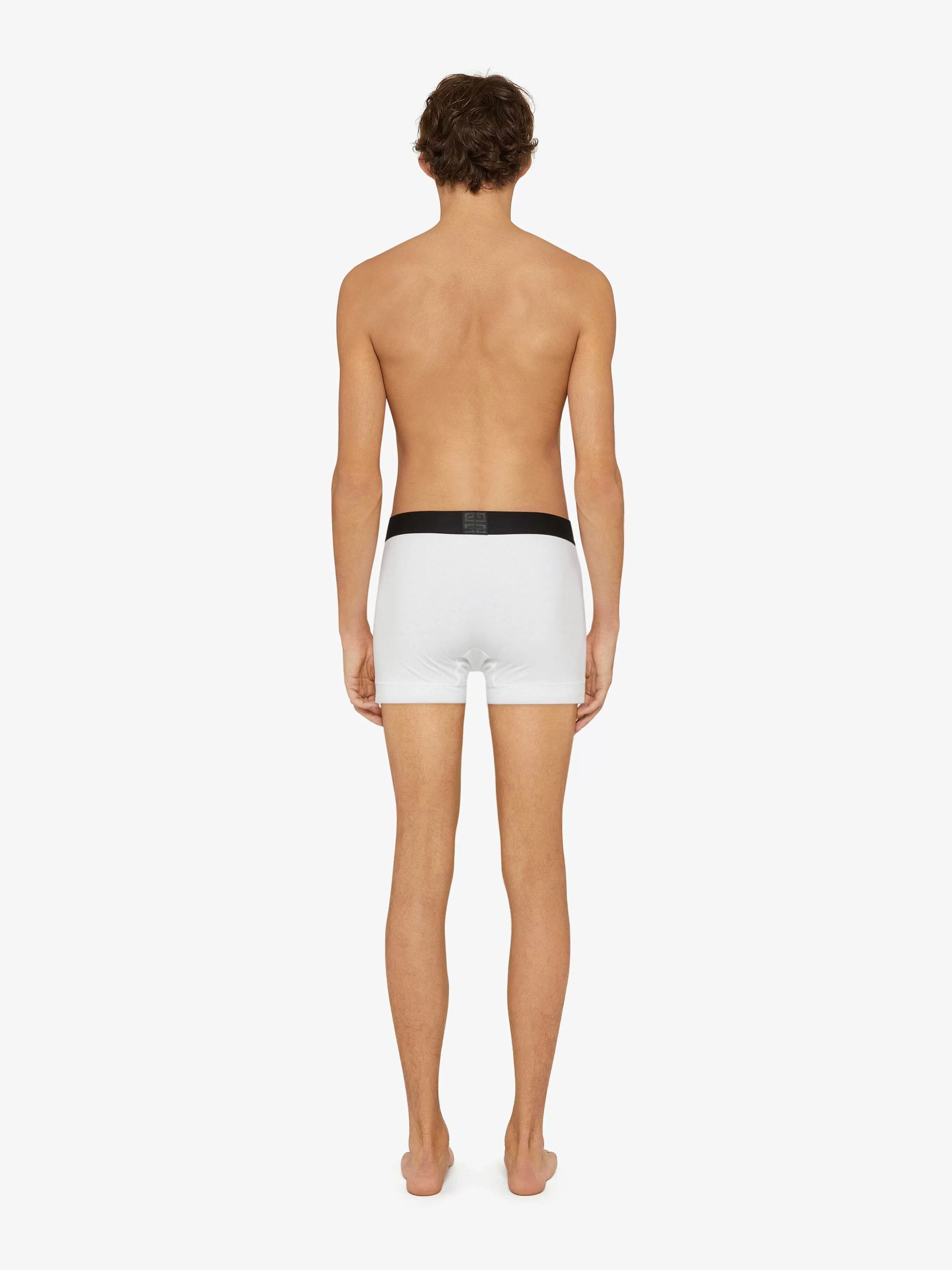 Givenchy Sous-Vetement> 4G Boxer En Jersey Blanc