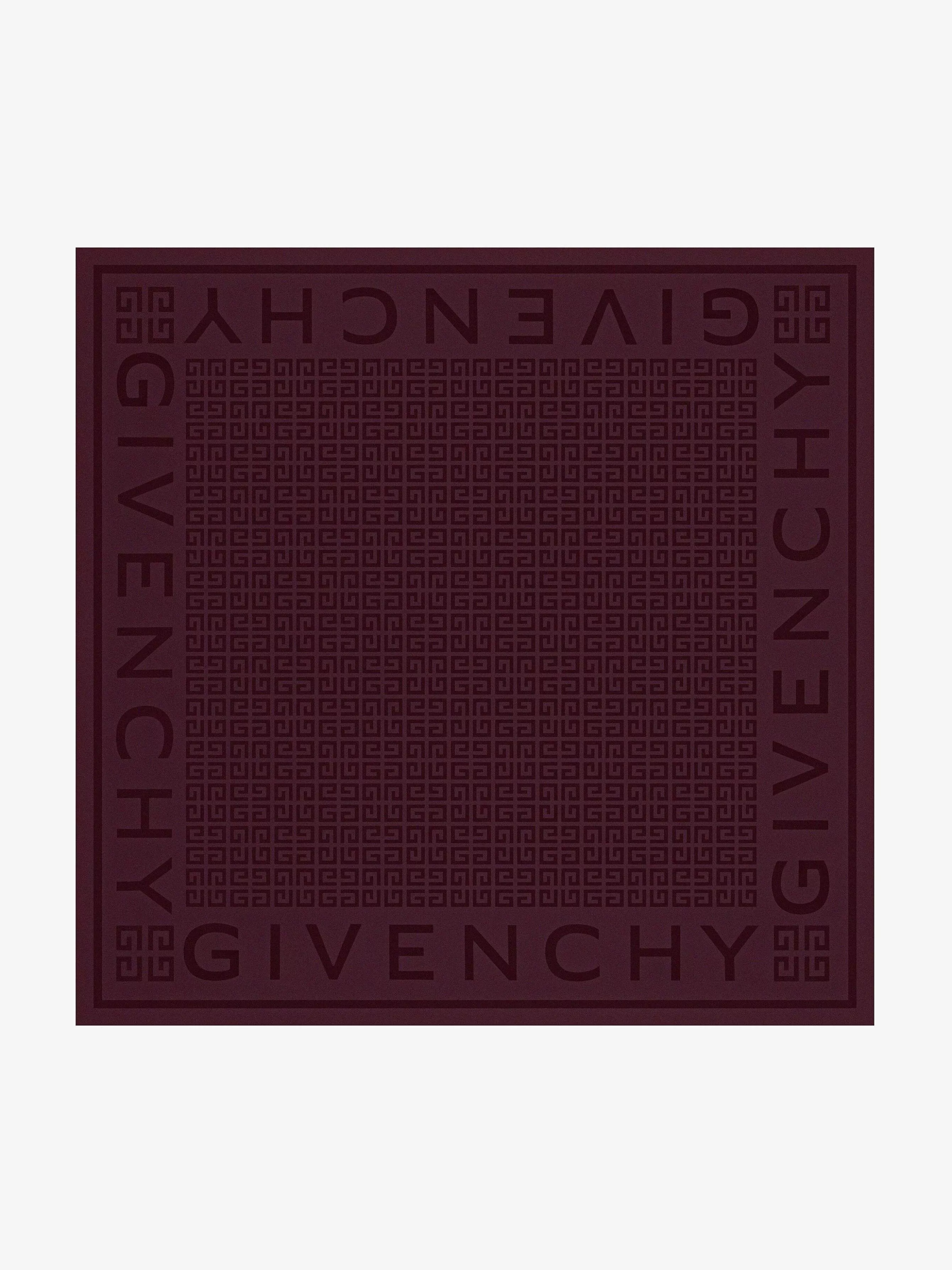 Givenchy Echarpes> 4G Grand Carre En Jacquard De Soie Aubergine