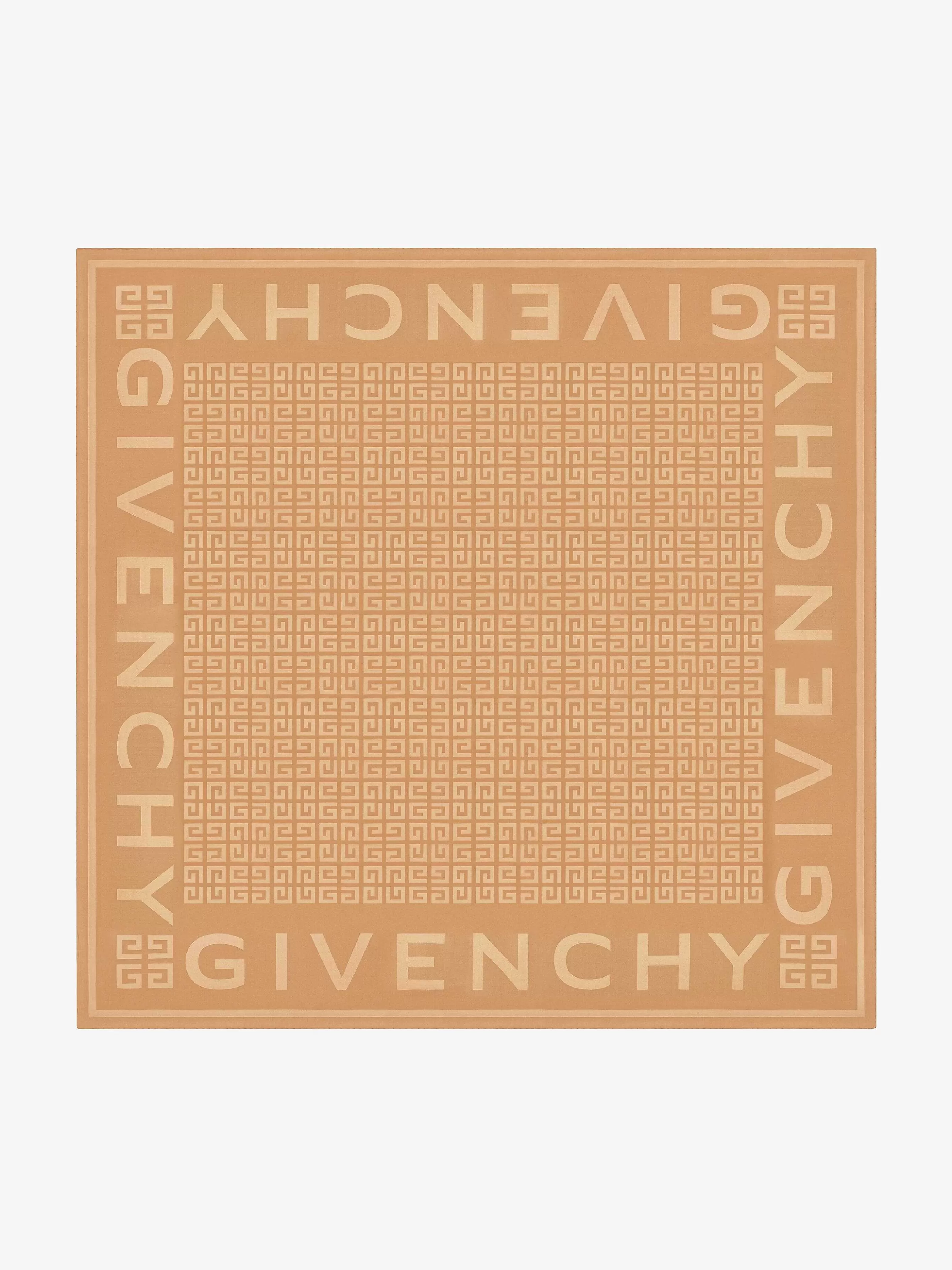 Givenchy Echarpes> 4G Grand Carre En Jacquard De Soie Chameau Beige Clair