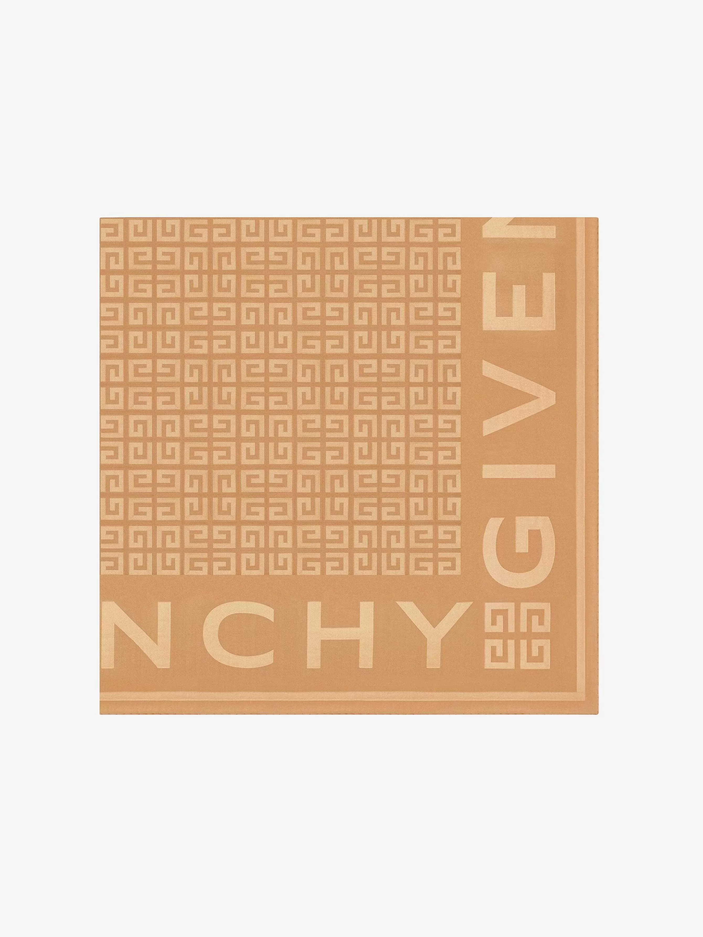 Givenchy Echarpes> 4G Grand Carre En Jacquard De Soie Chameau Beige Clair