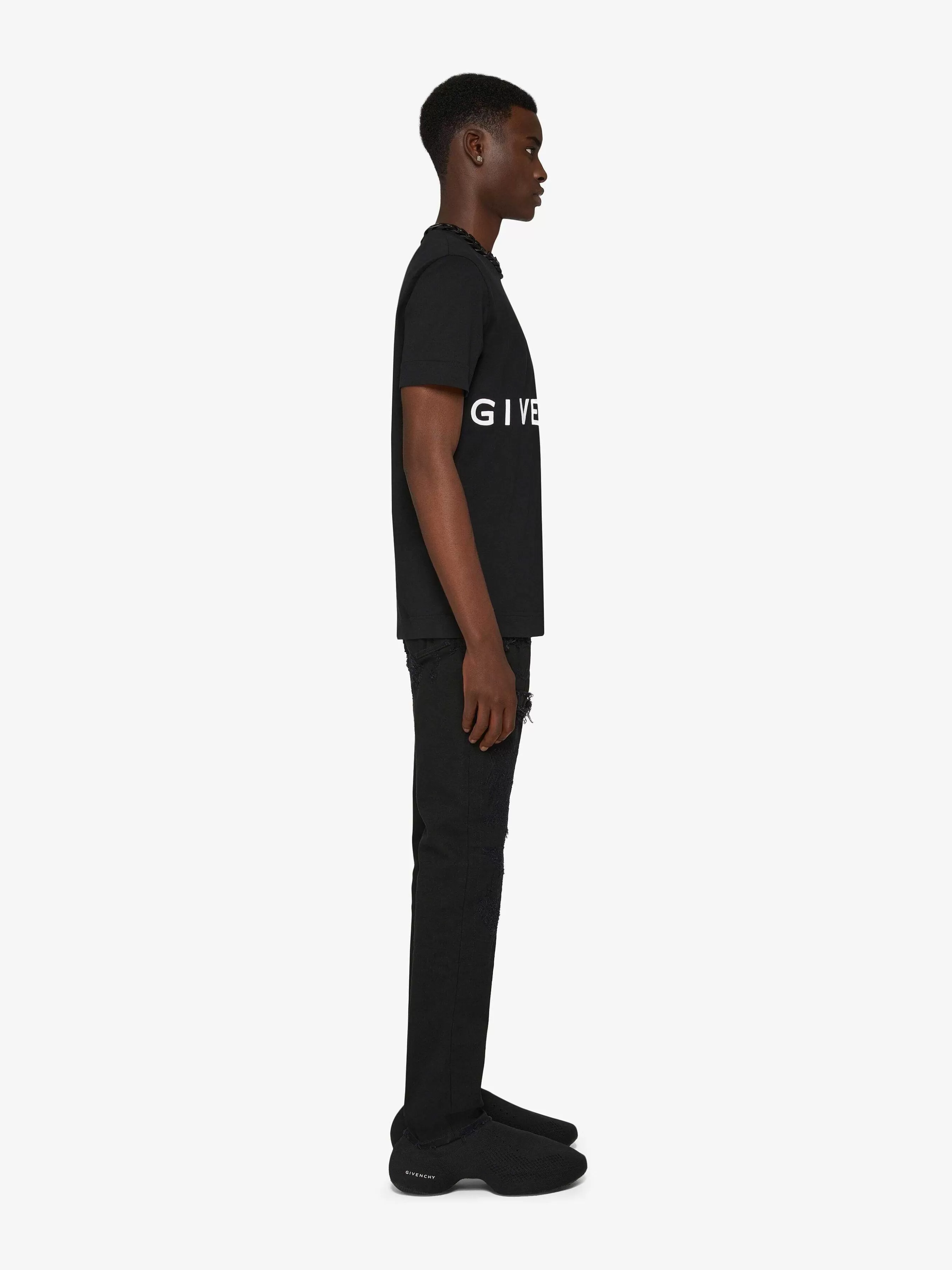 Givenchy T-Shirts> 4G T-Shirt Ajuste En Coton Noir