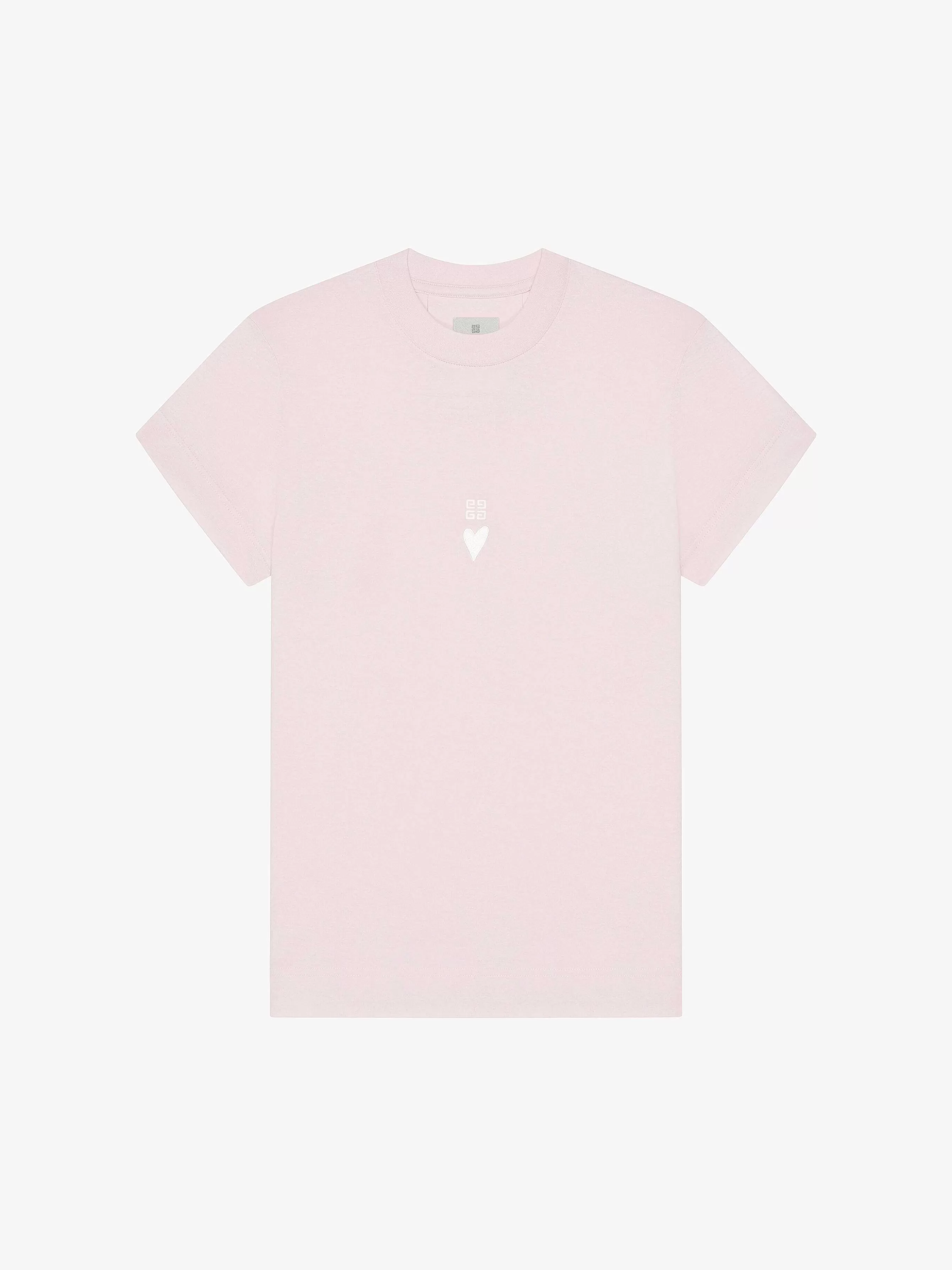 Givenchy T-Shirts> 4G T-Shirt Ajuste En Coton Rose/Blanc