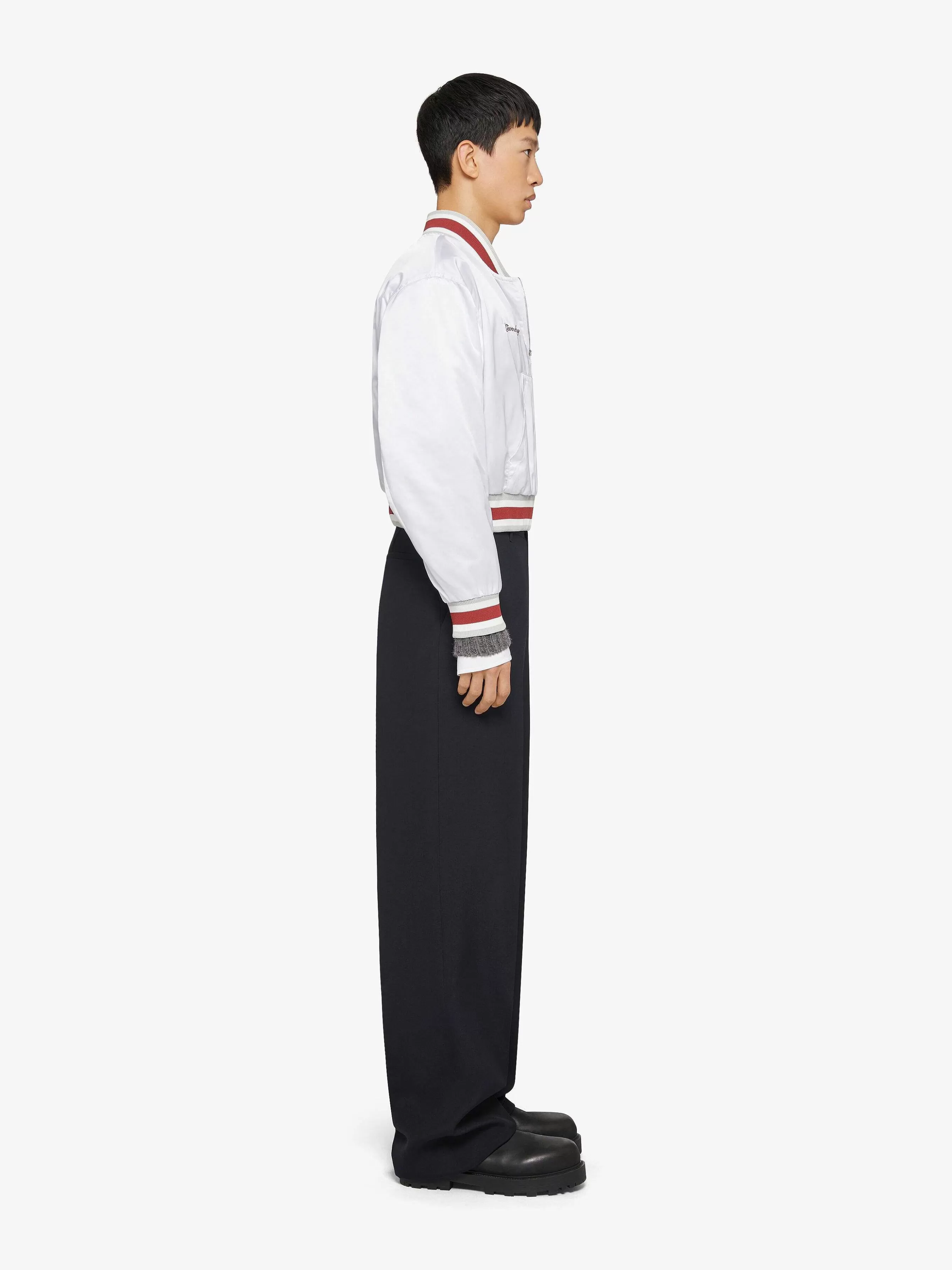 Givenchy Vetements D'Exterieur Et Blousons> - Blouson Aviateur Brillant A Enfiler Blanc