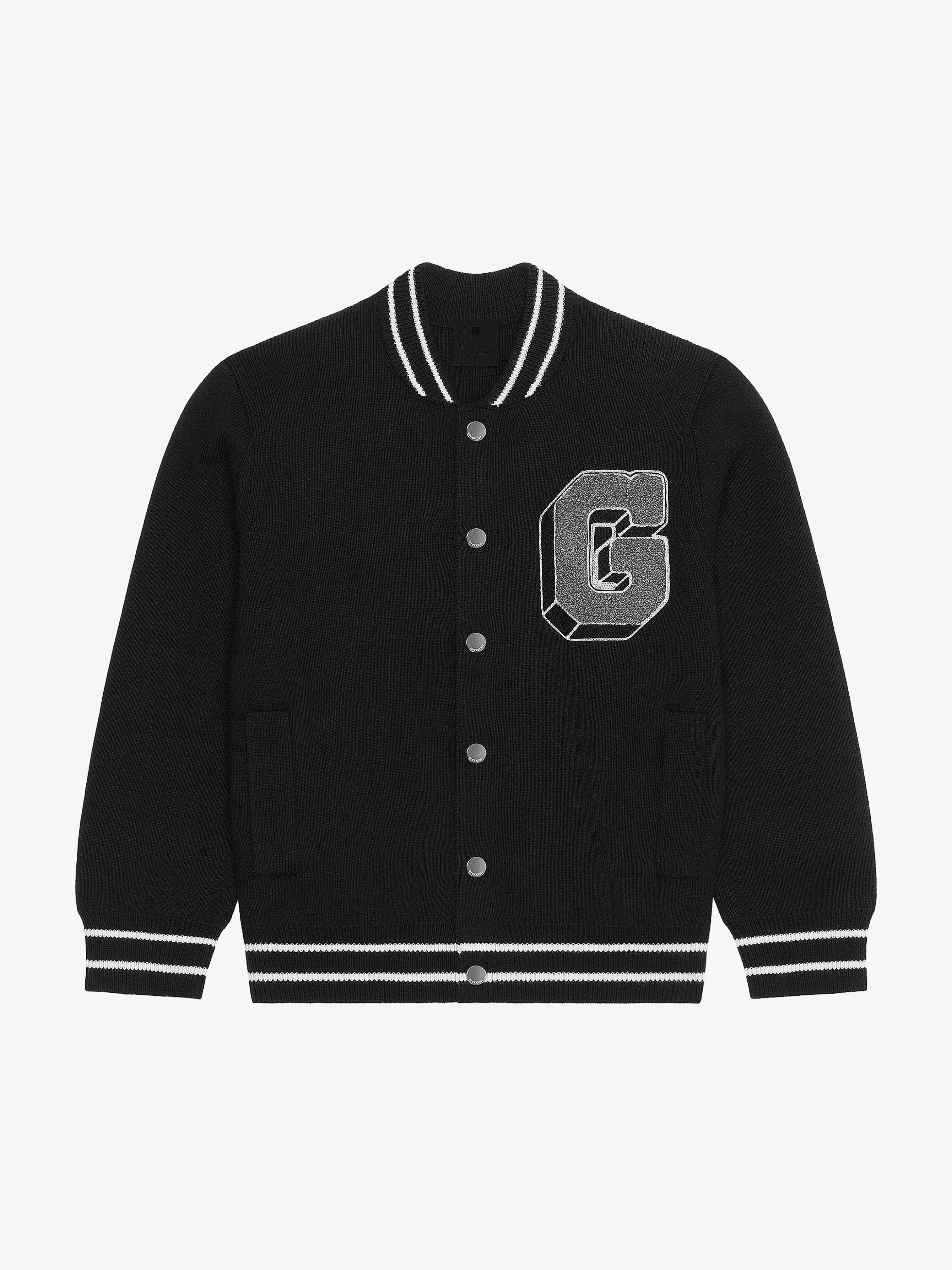 Givenchy Garçon (4 À 12 Ans)> - College Varsity - Veste En Maille Gris Noir