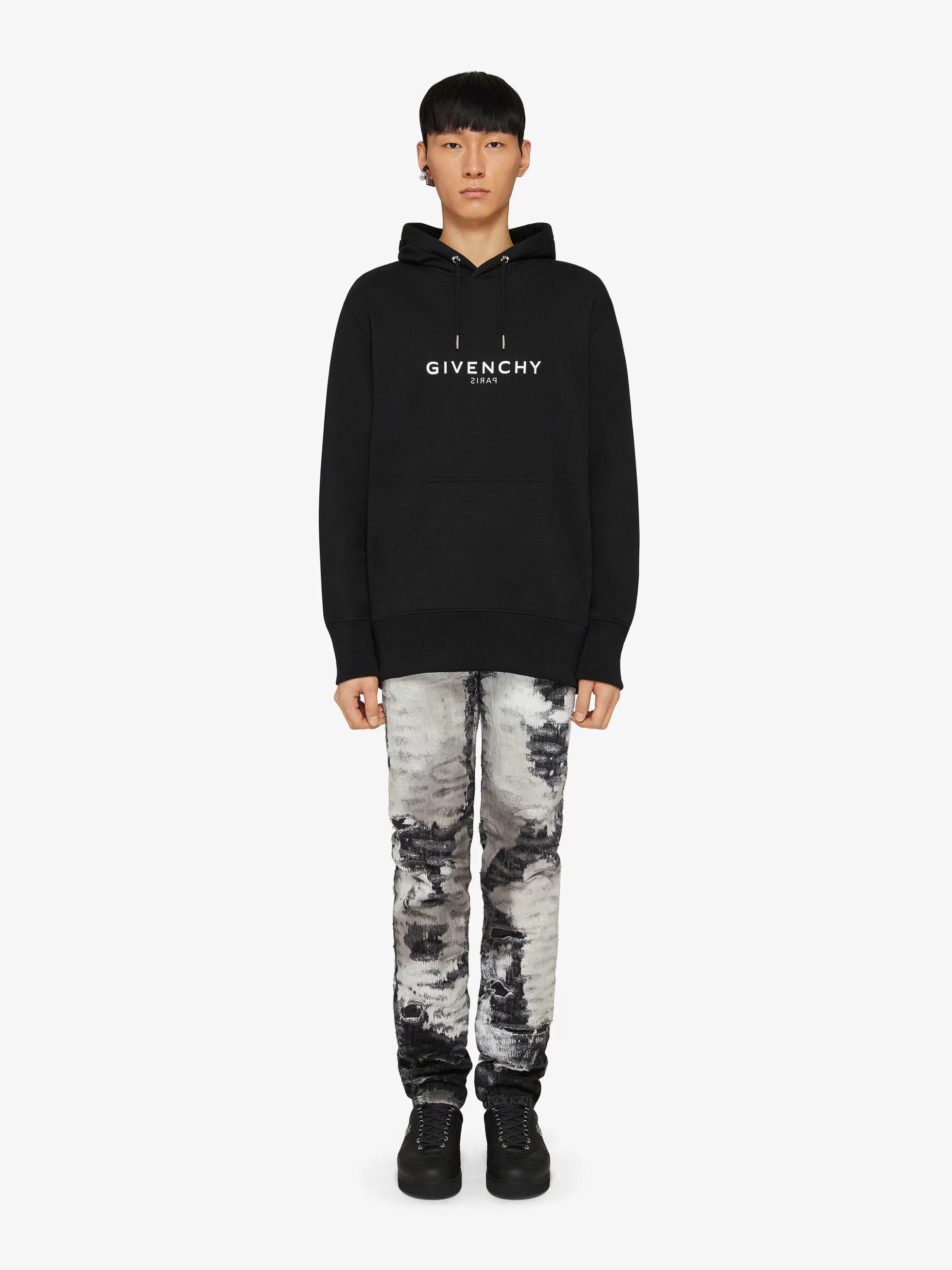 Givenchy Sweats Et Sweats A Capuche> - Sweat A Capuche Inverse En Polaire Noir