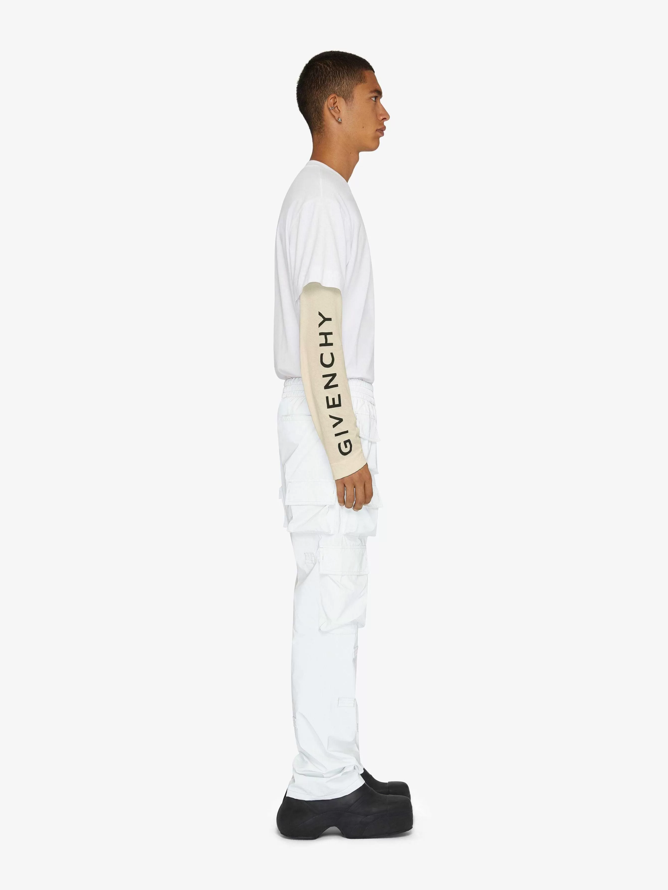 Givenchy T-Shirts> - T-Shirt Coupe Et Superpose En Jersey Blanc/Ecru