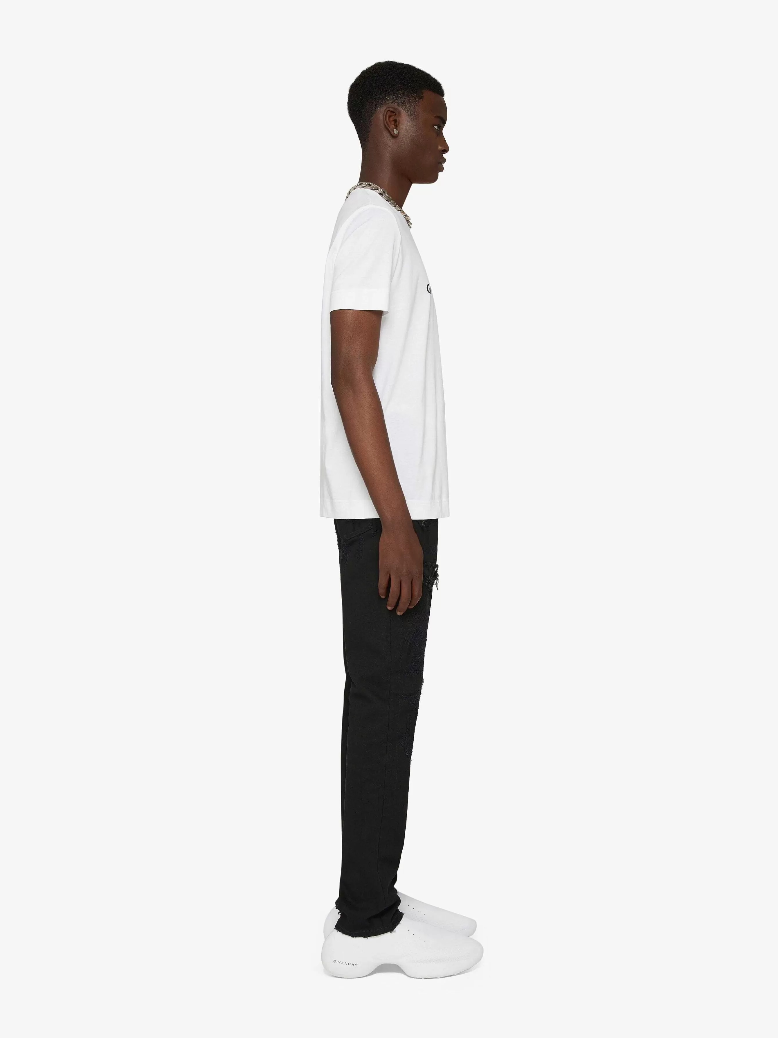 Givenchy T-Shirts> - T-Shirt Slim Inverse En Coton Blanc