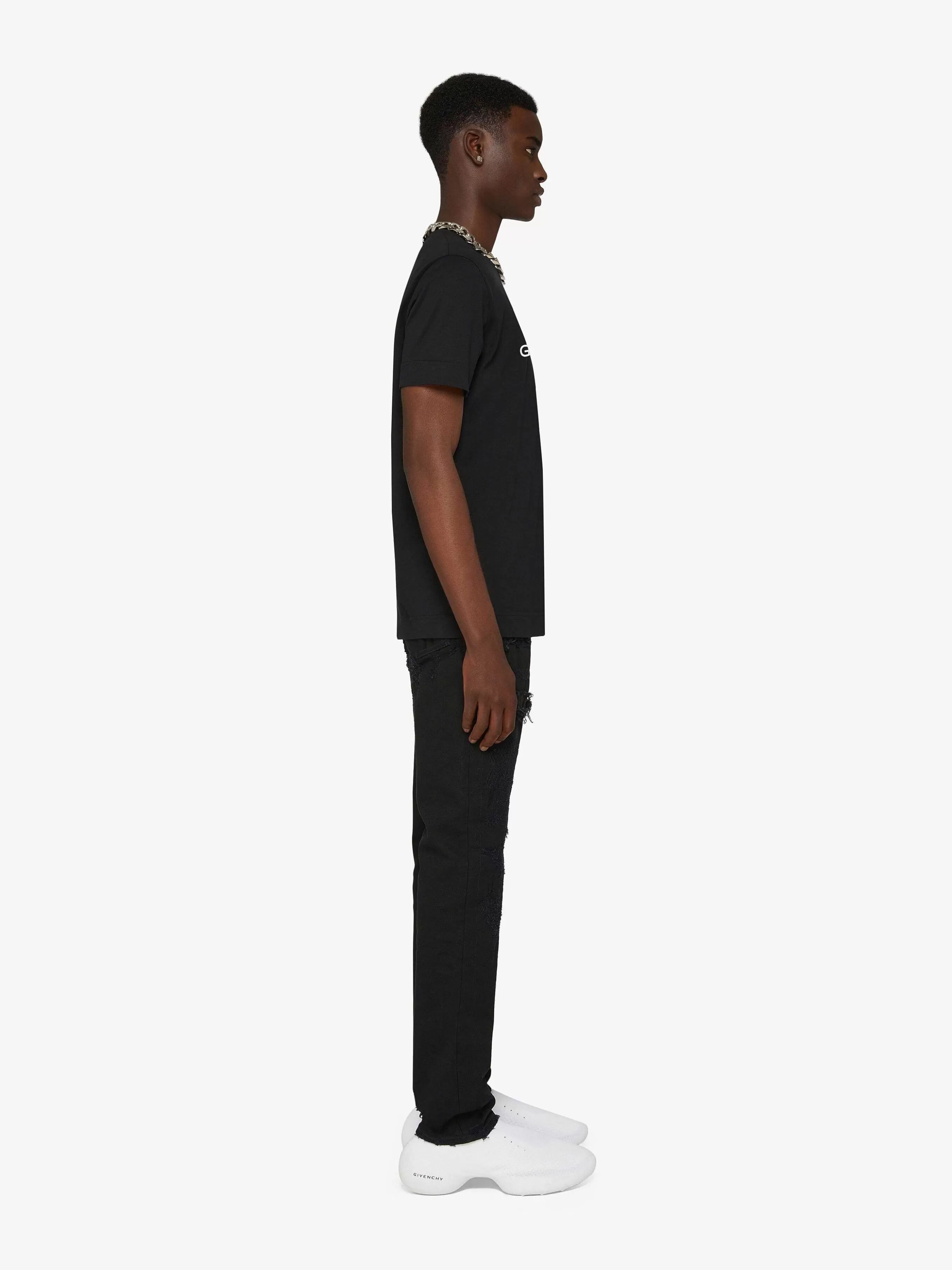 Givenchy T-Shirts> - T-Shirt Slim Inverse En Coton Noir