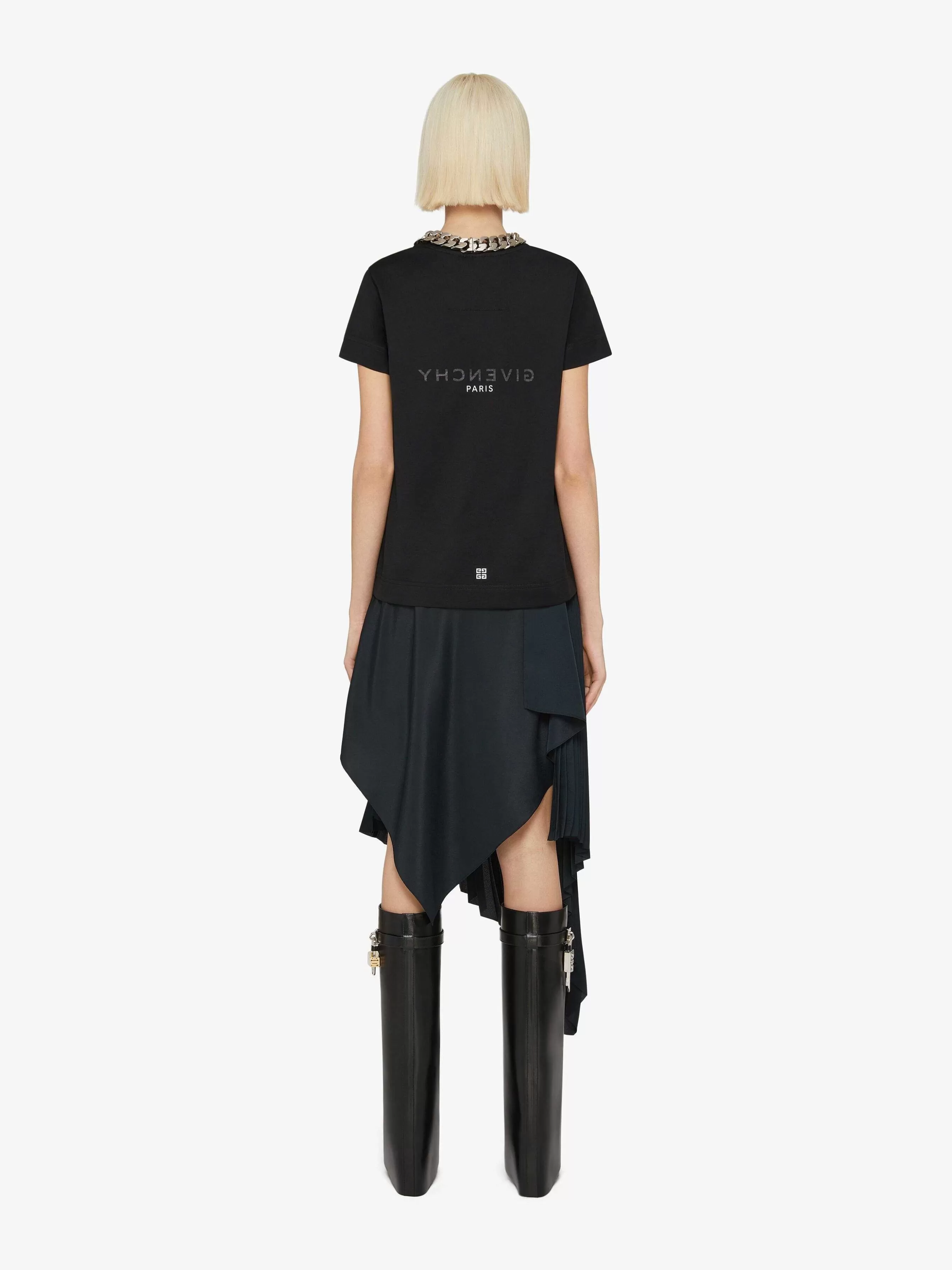 Givenchy T-Shirts> - T-Shirt Slim Inverse En Coton Noir