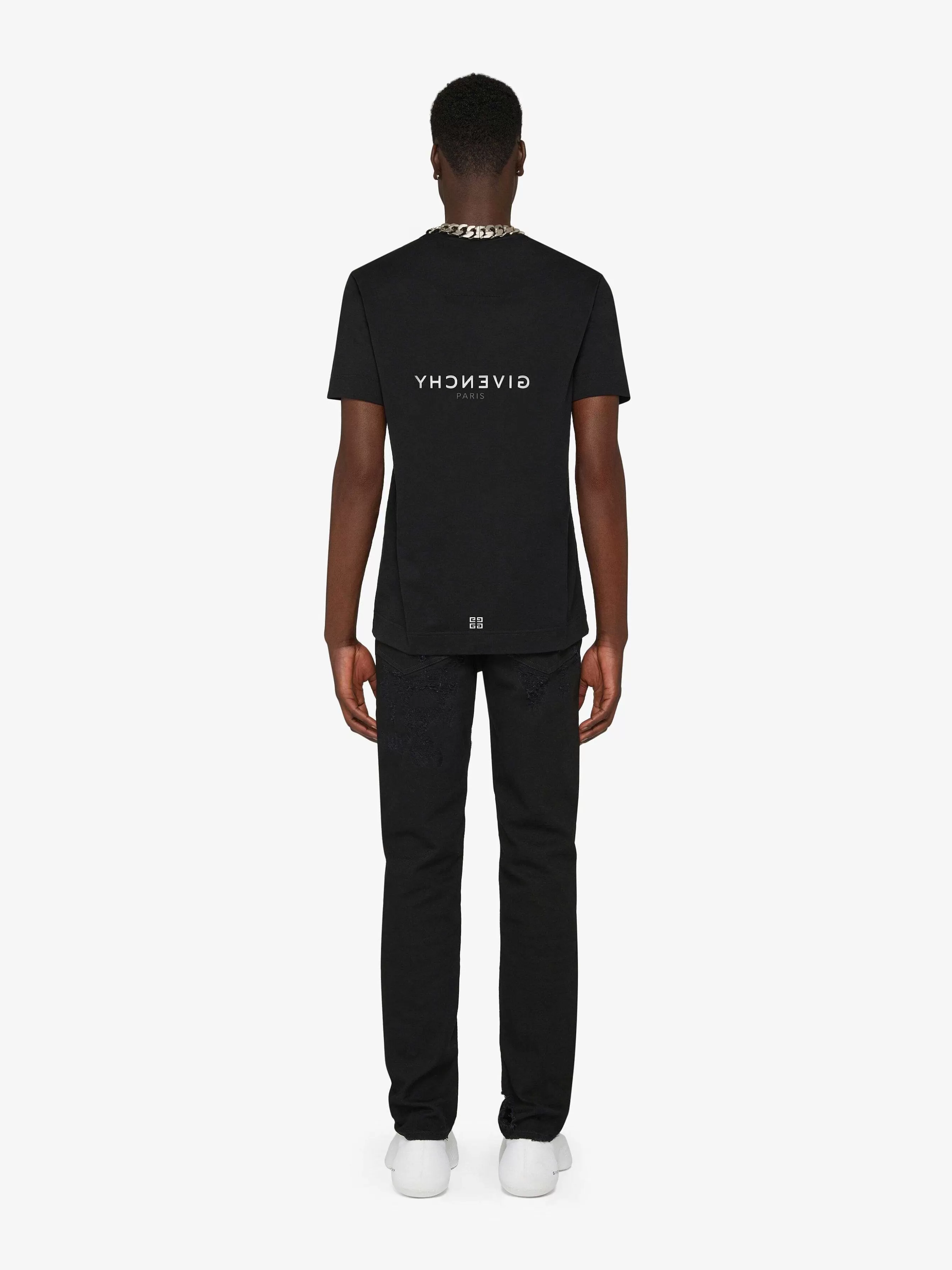 Givenchy T-Shirts> - T-Shirt Slim Inverse En Coton Noir