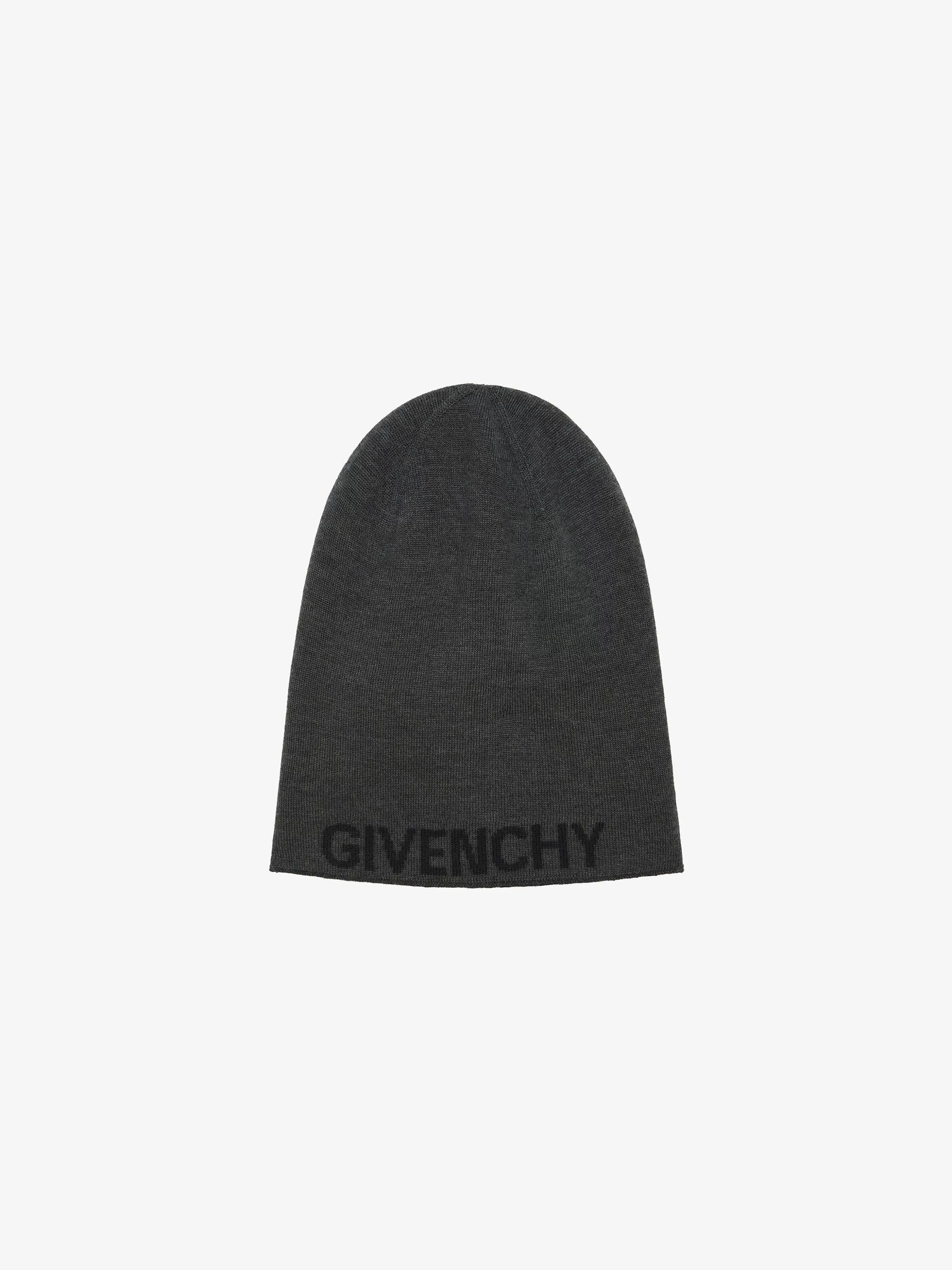 Givenchy Bonnets Et Casquettes> Bonnet Double Face 4G En Laine Gris Noir