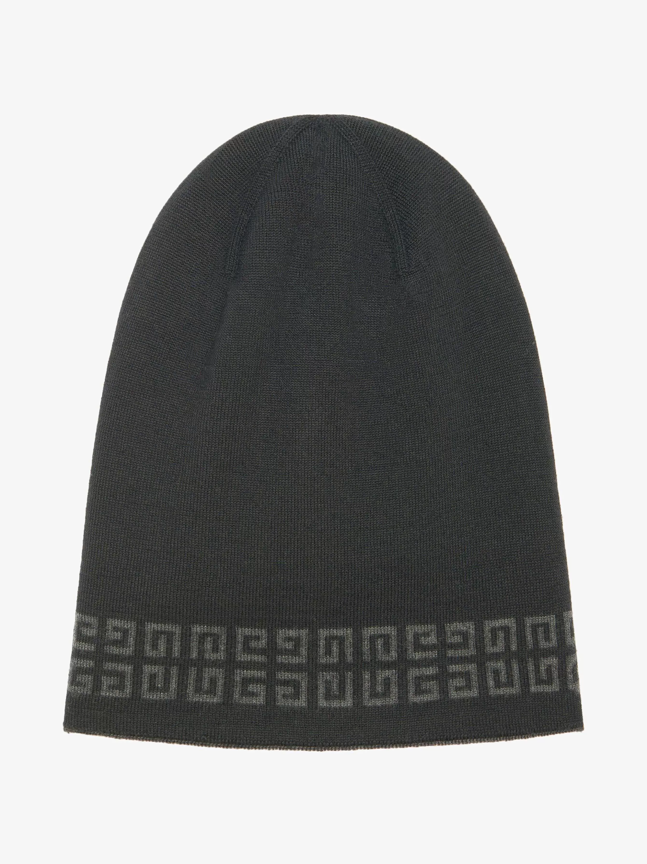 Givenchy Bonnets Et Casquettes> Bonnet Double Face 4G En Laine Gris Noir